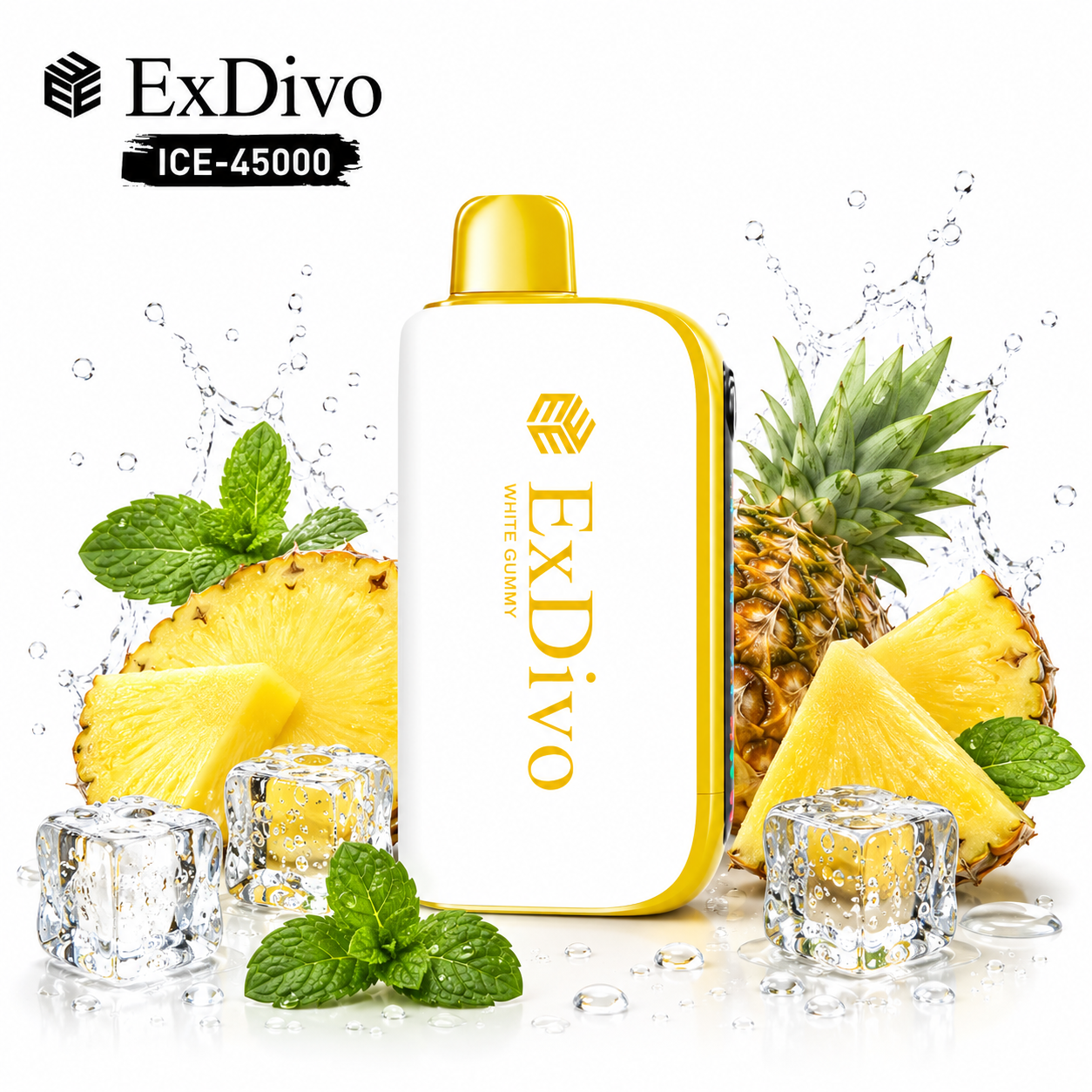ExDivo Ice Flame Vape 45000 Puffs——WHITE GUMMY