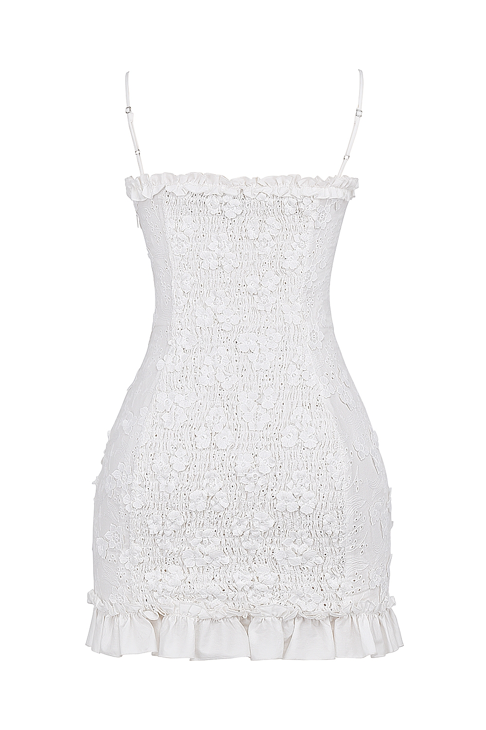 White Cotton Broderie Anglais Mini Dress