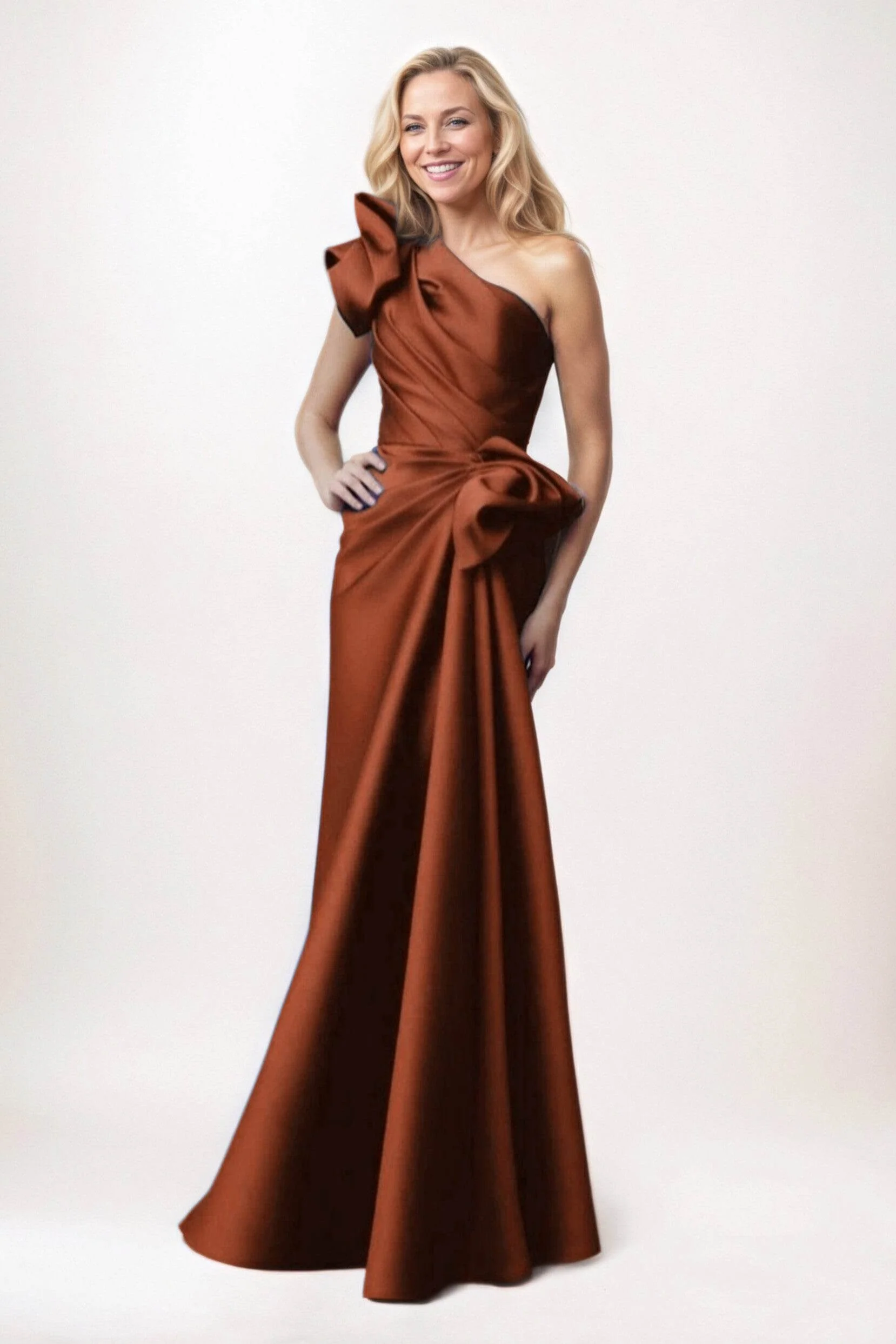 Sheath-Column Maxi Satin Mother of the Bride Dresses CM0383