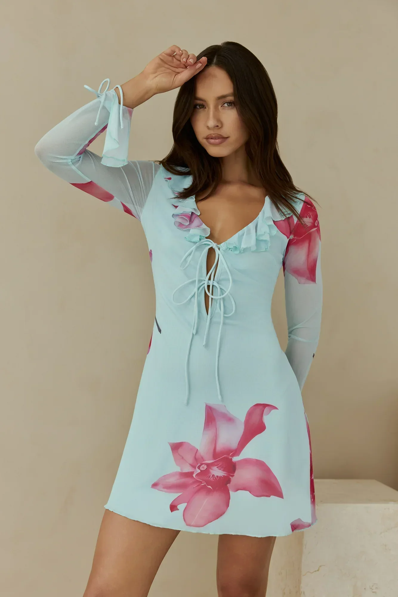Fields Of Grace Mini Dress Blue - luluinthesky