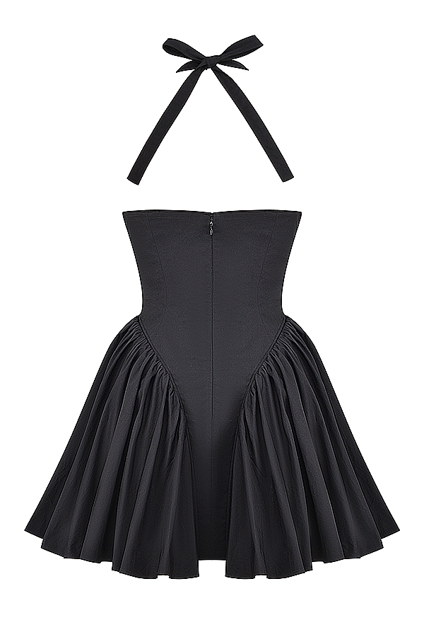 Black Halter Mini Dress