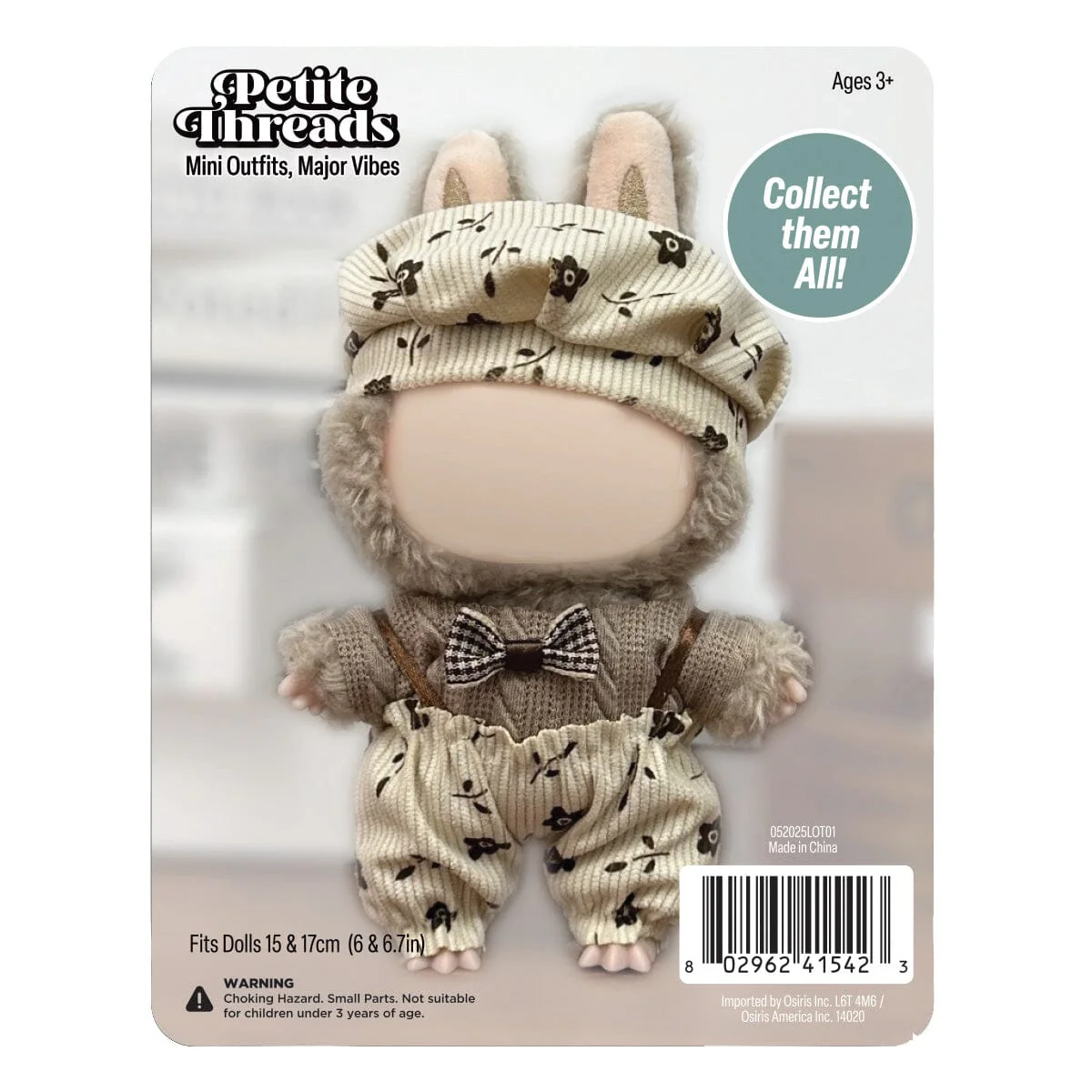 Outfit: “Woodland Chic” Floral Pants & Bow Tie for Dolls - Petite Threads