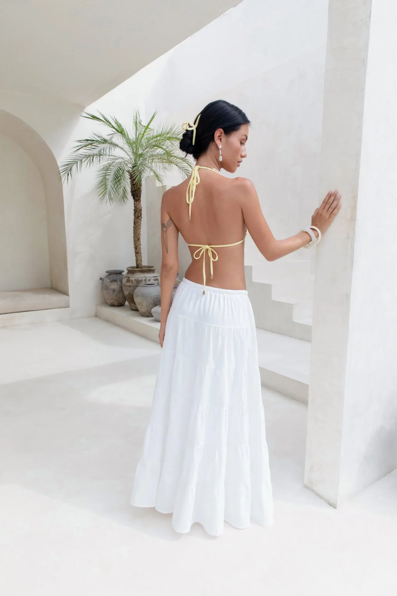 Evaline Maxi Skirt White