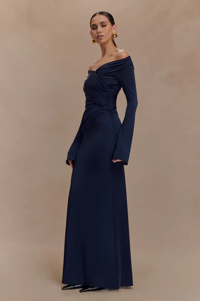 Therese Off Shoulder Ruched Maxi Dress