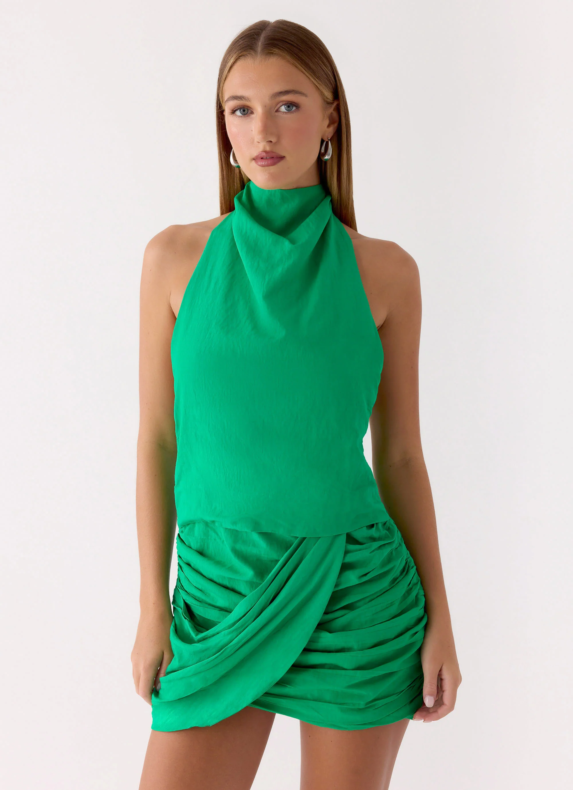 Karilo Mini Dress - Emerald Green