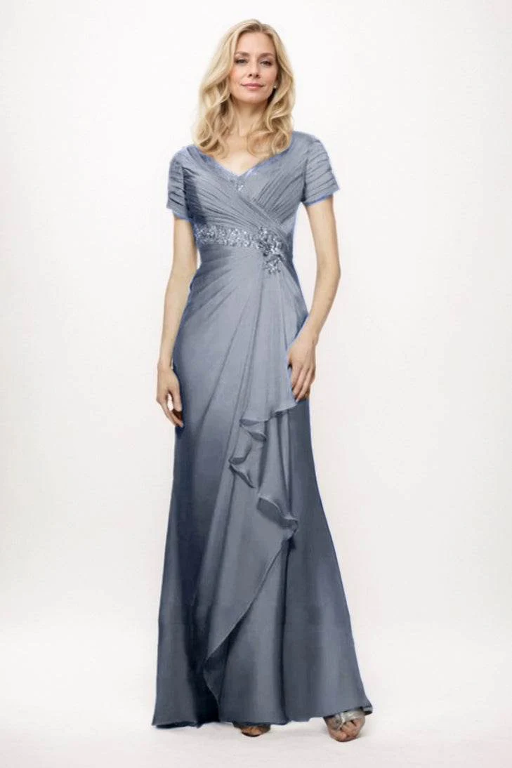 Sheath-Column Maxi Chiffon Mother Of The Bride Dress CM0277