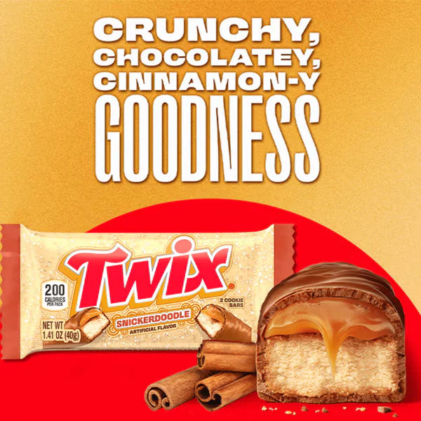 TWIX Snickerdoodle Cookie Chocolate Candy Bars, 1.4 Oz Pack