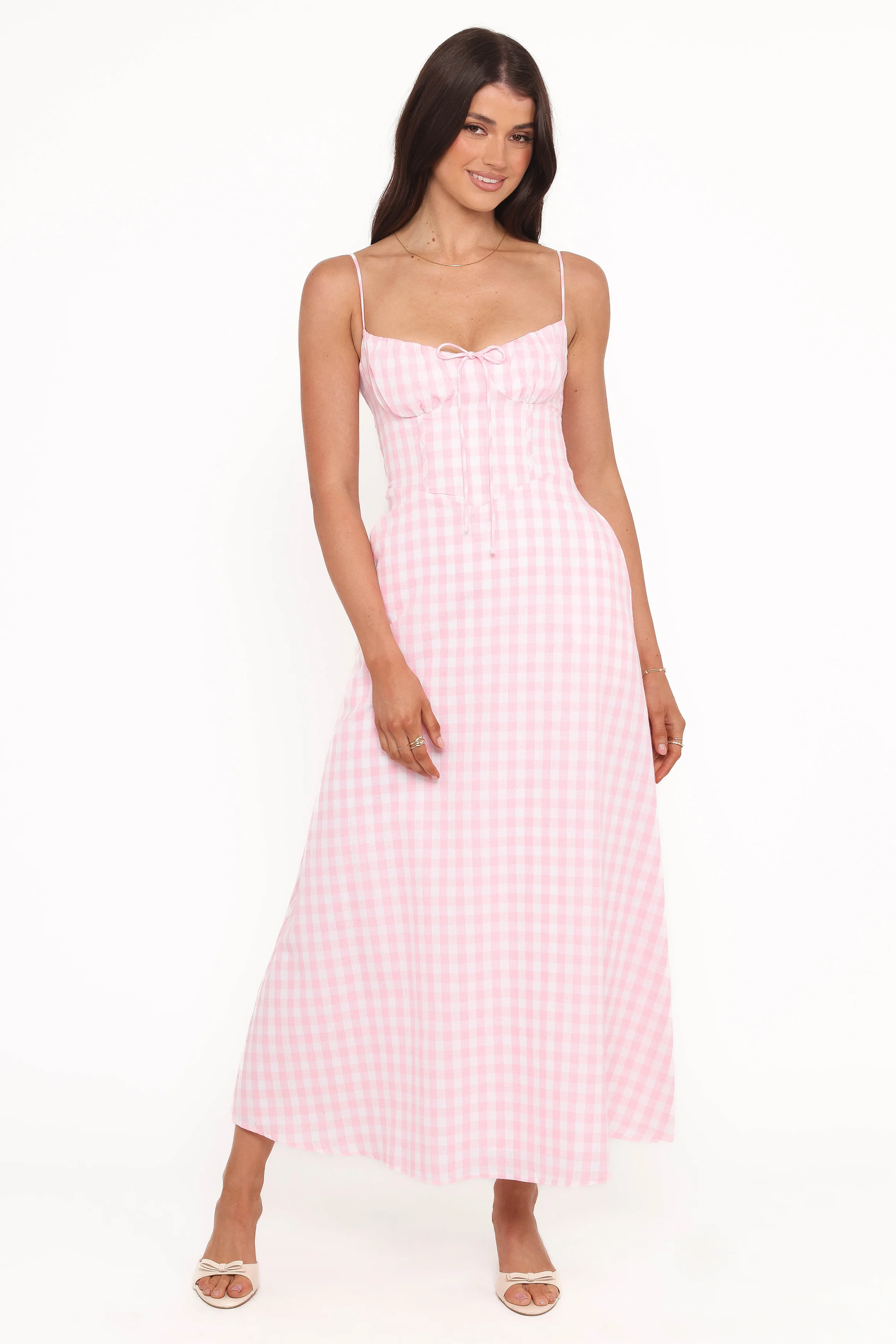 Tilbury Midi Dress - Pink Gingham
