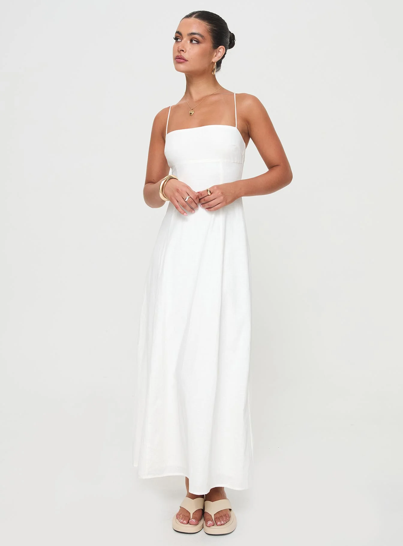 Brightwell Maxi Dress White - luluinthesky