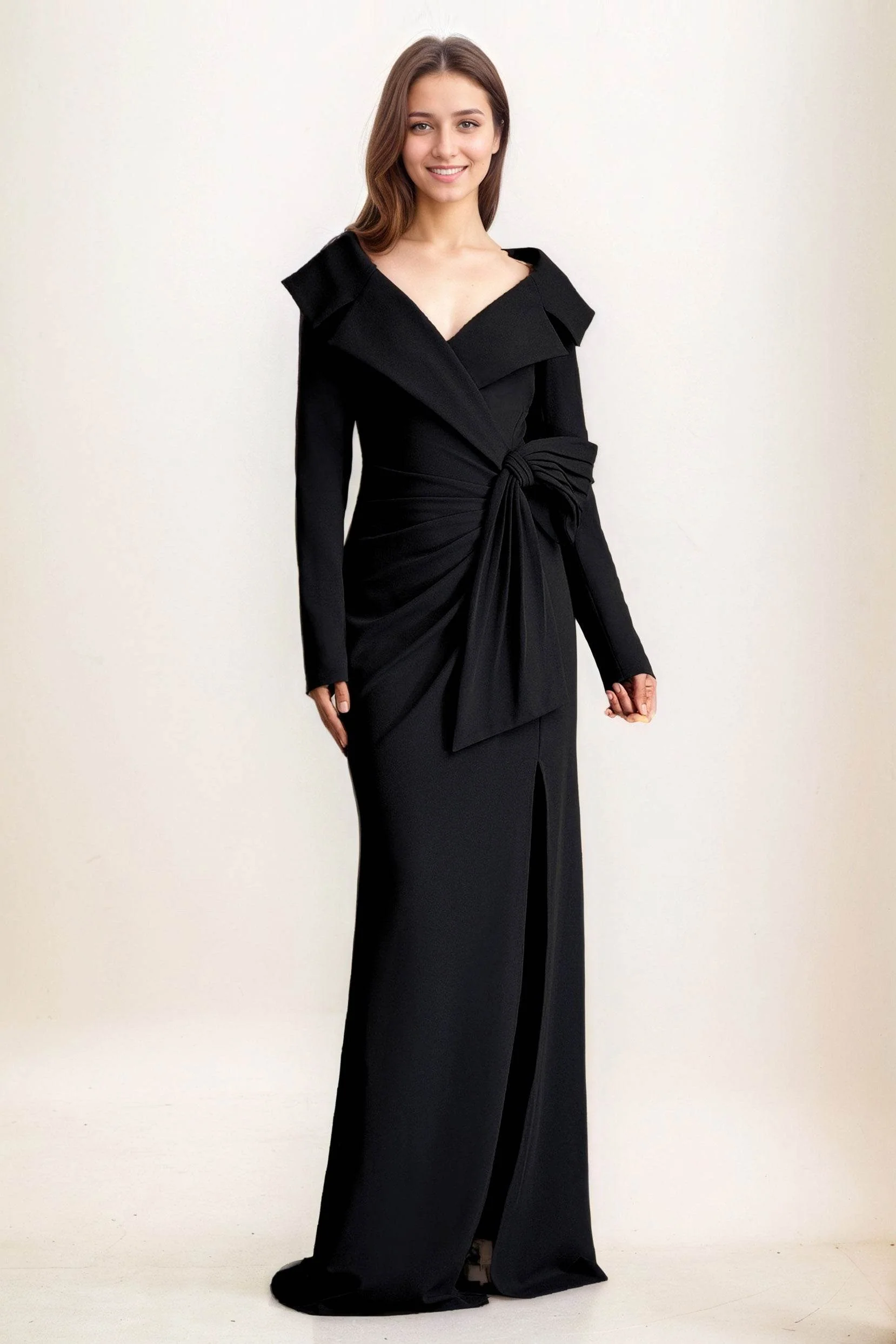 Sheath-Column Maxi Elastic Cloth Wedding Guest Dress CG0283