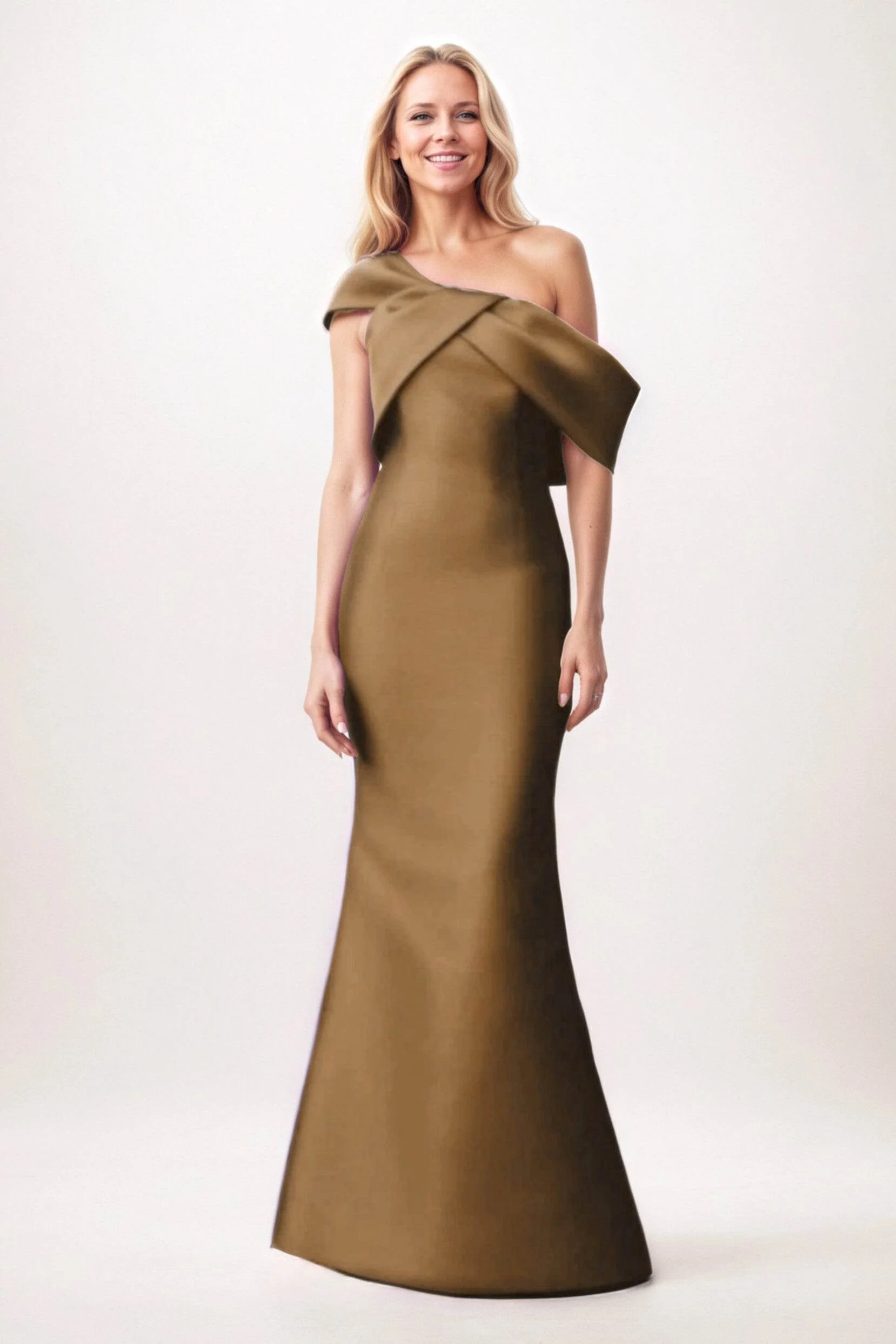 Trumpet-Mermaid Maxi Satin Mother of the Bride Dresses CM0384