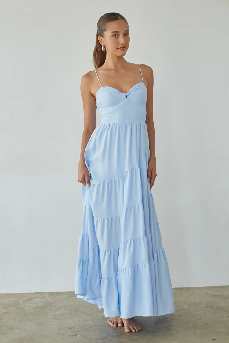 Donna Twist Front Maxi Dress - luluinthesky