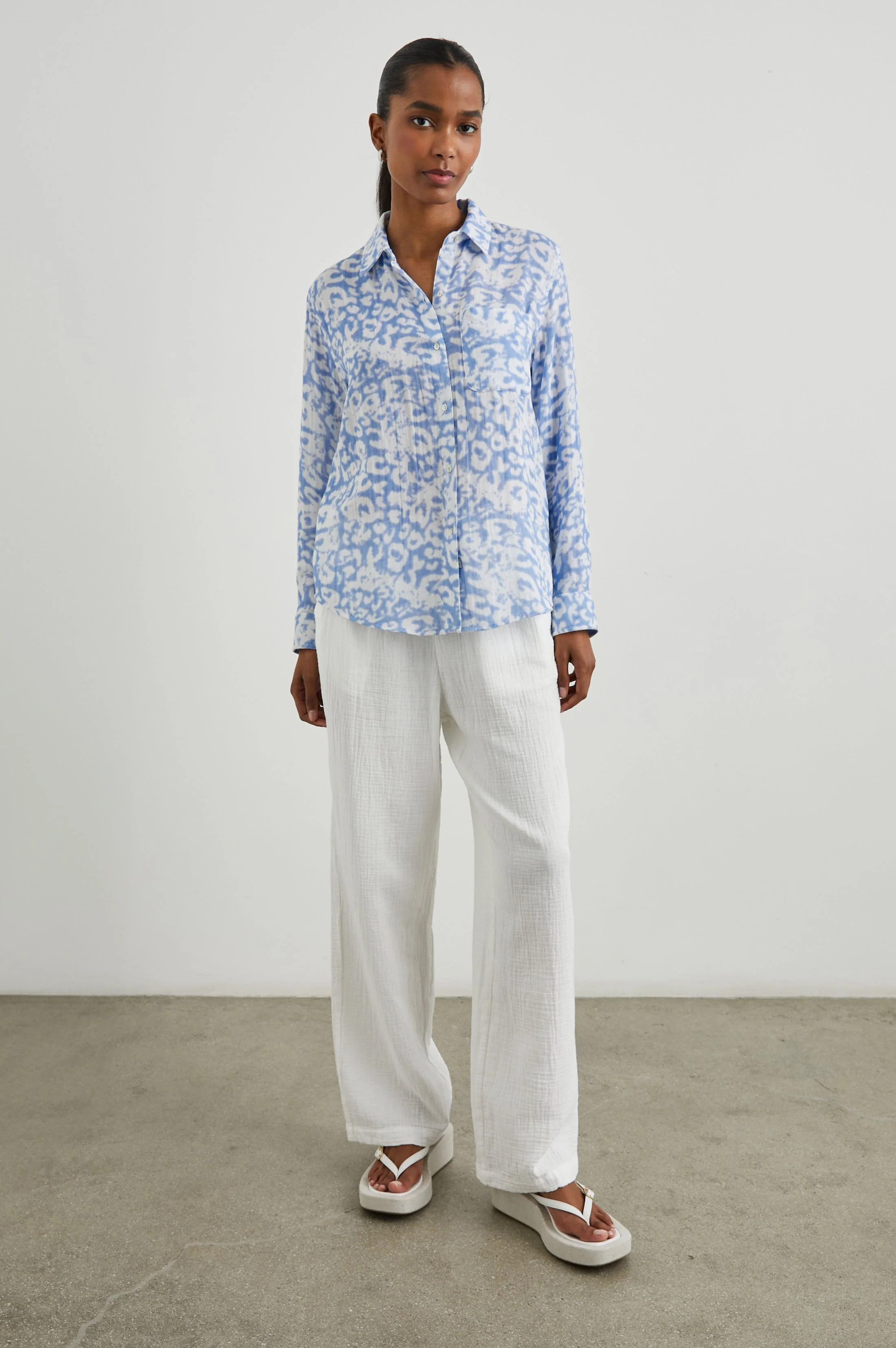 Ellis Shirt - Blue Diffused Cheetah