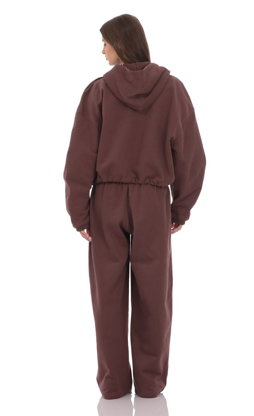 Darted Barrel Lucy Sweatpants in Brown