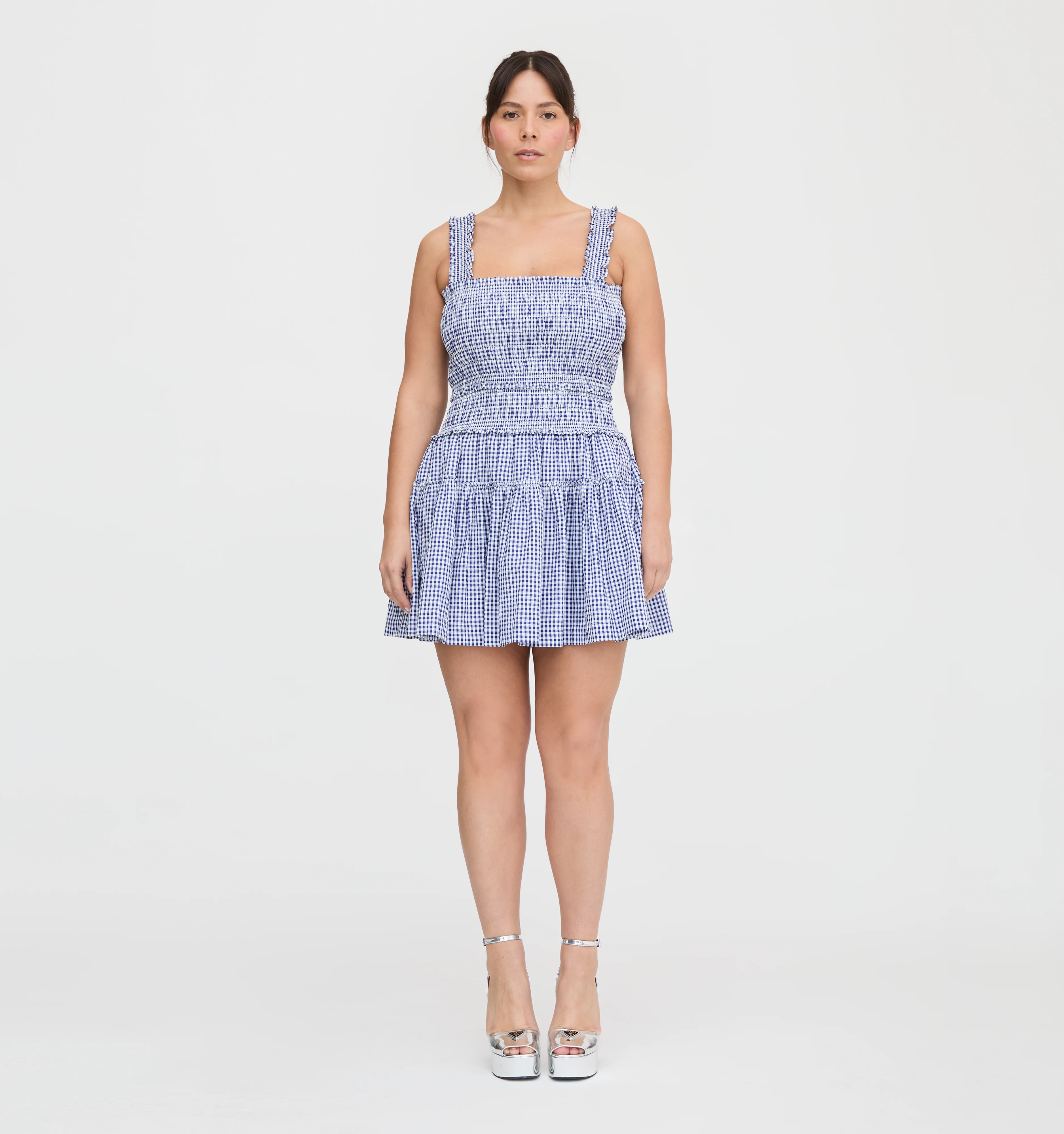The Azalea Mini Nap Dress - Navy Gingham