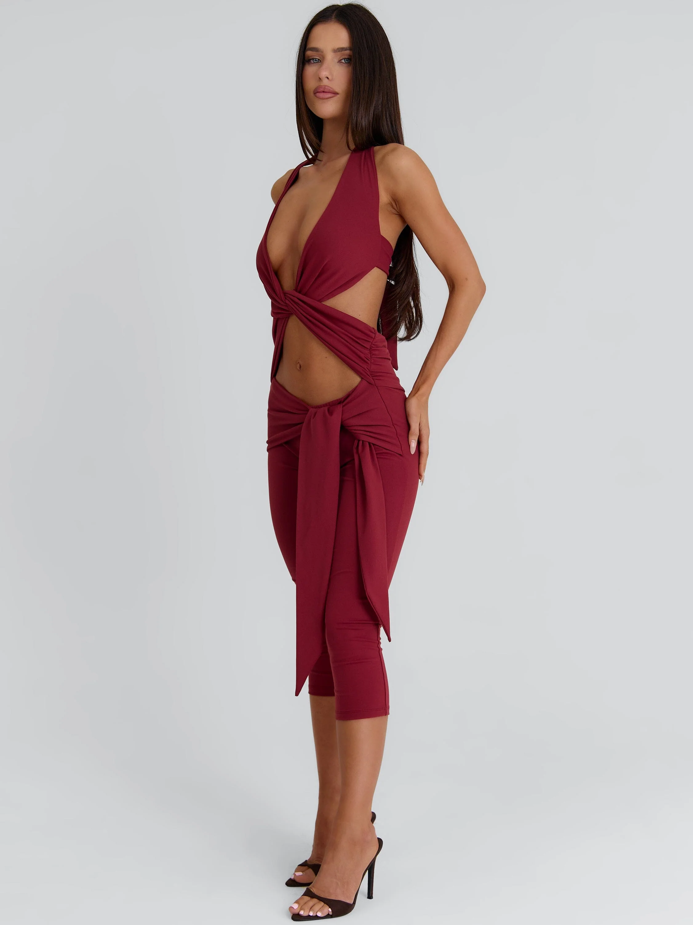 EUGENIA CAPRI JUMPSUIT BURGUNDY