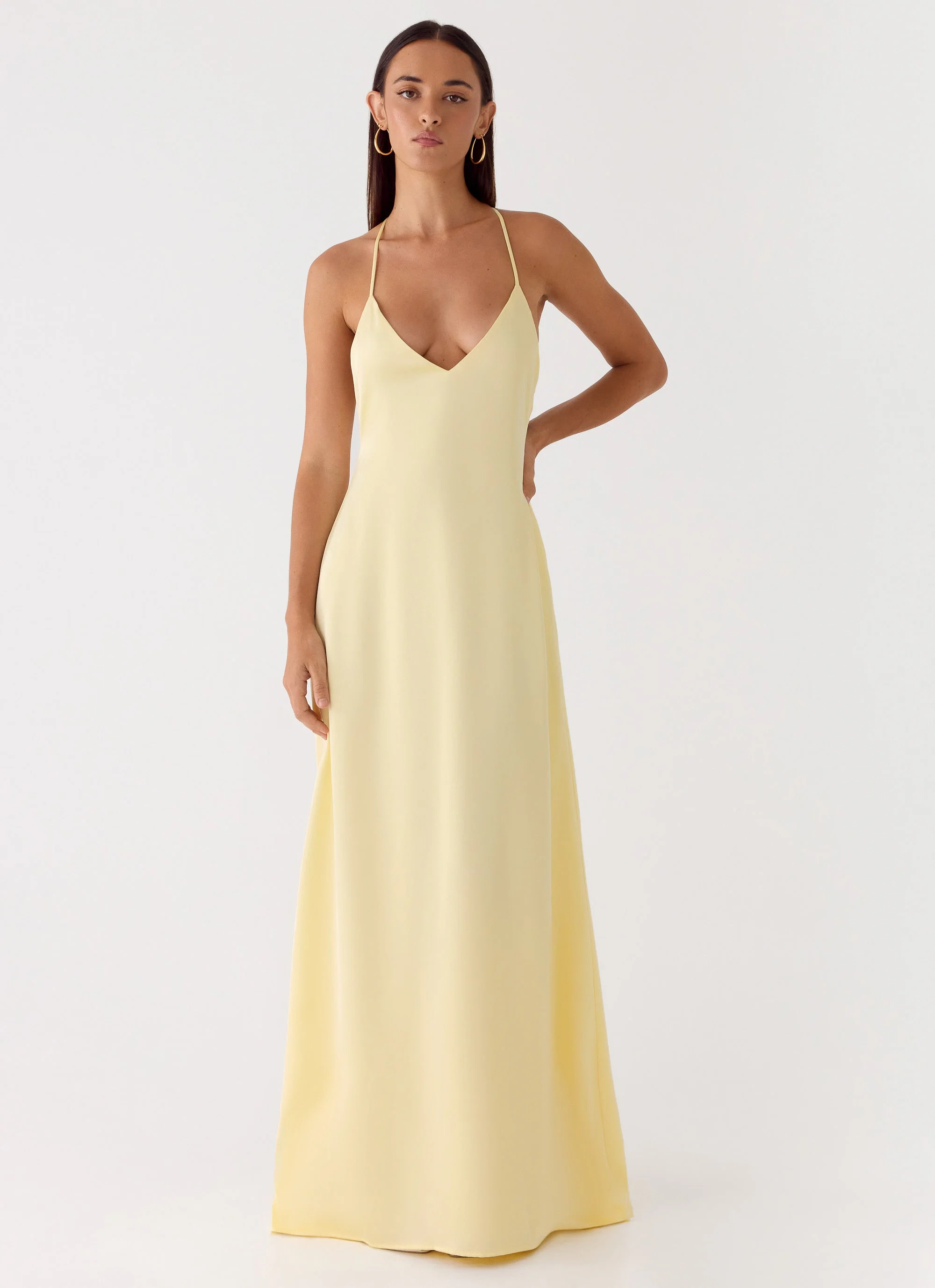Fine Line Maxi Dress - Yellow - luluinthesky
