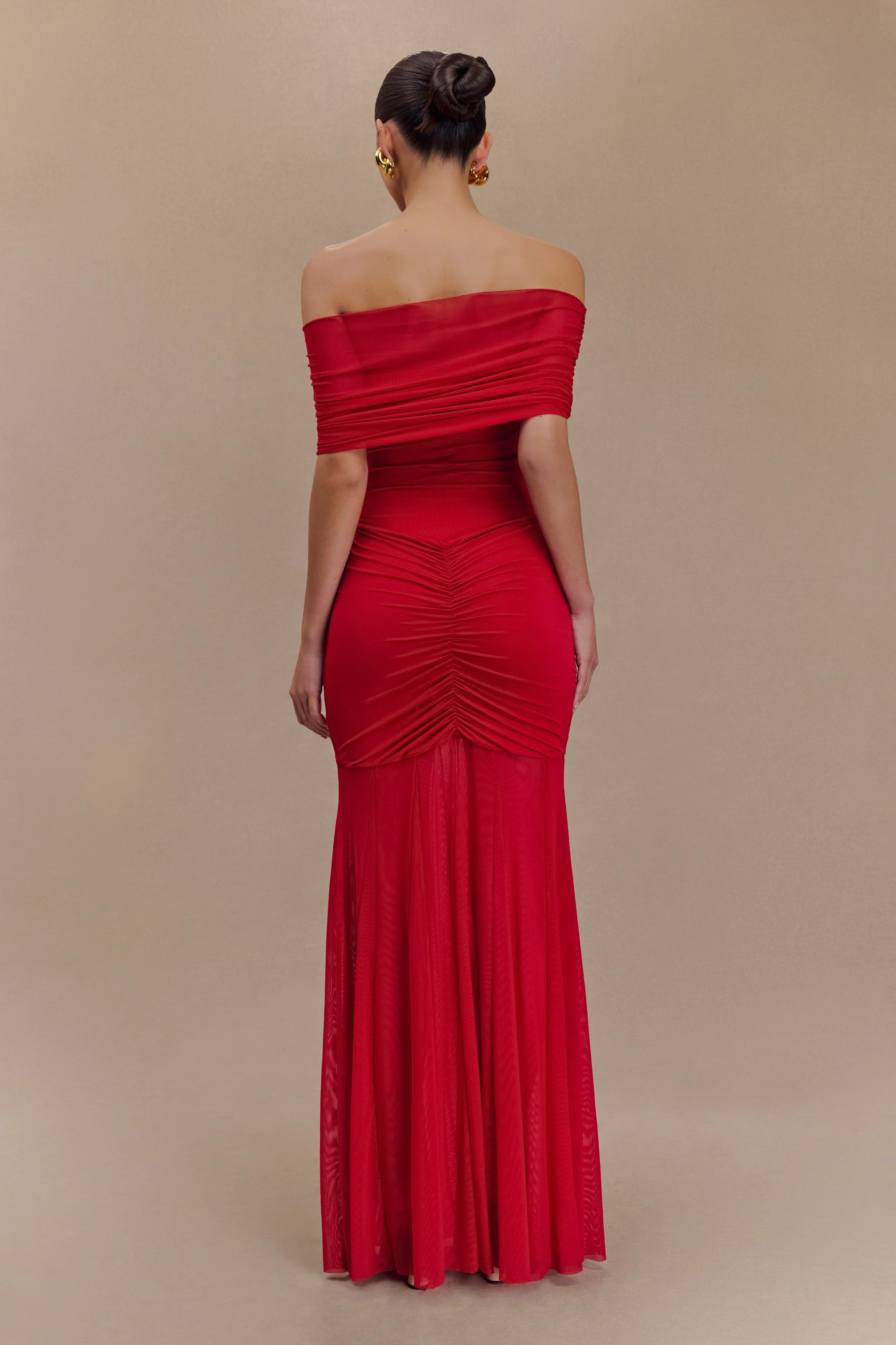 Caspian-Slinky-And-Mesh-Off-Shoulder-Maxi-Dress-Ruby