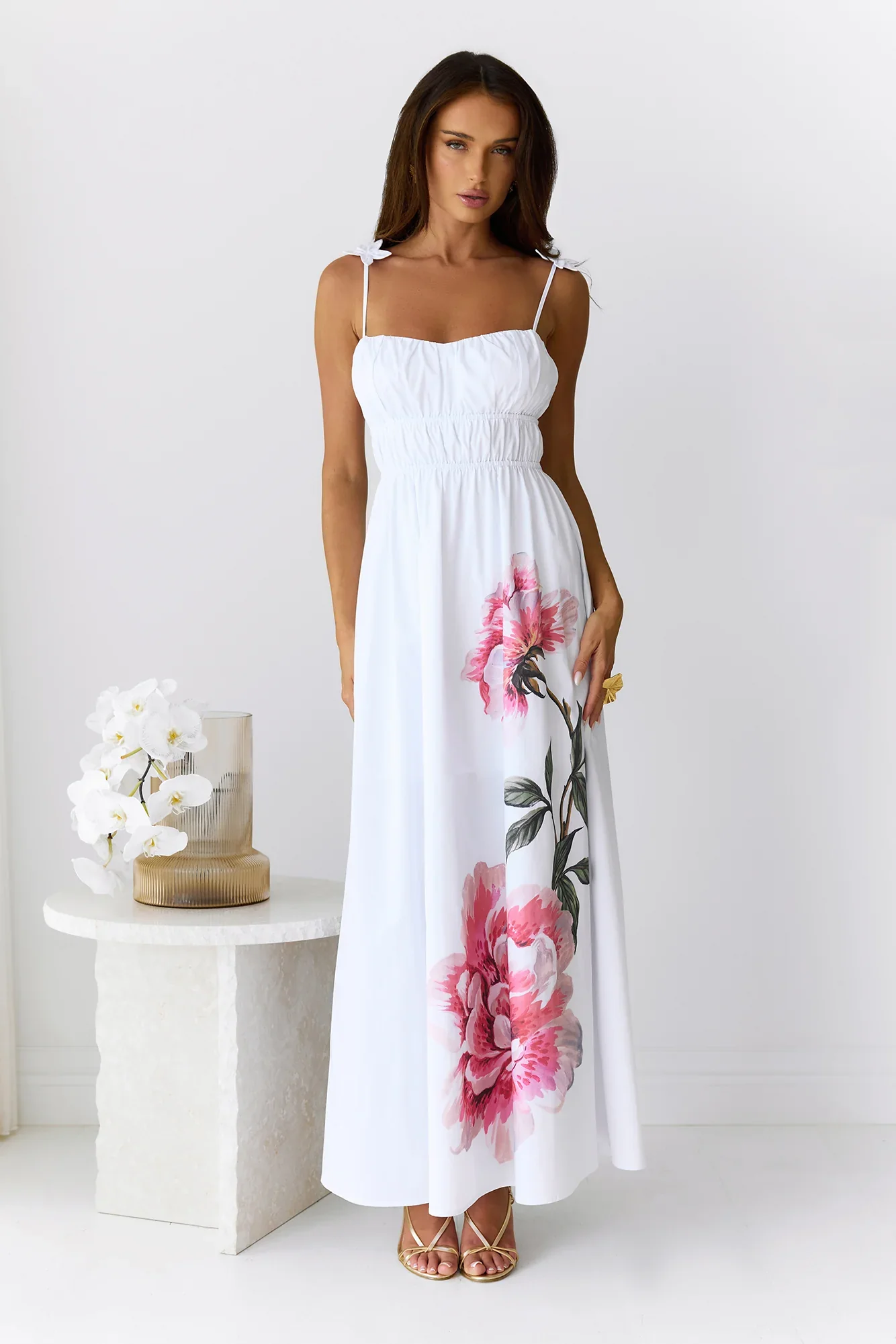 Embrace The Blooms Maxi Dress White