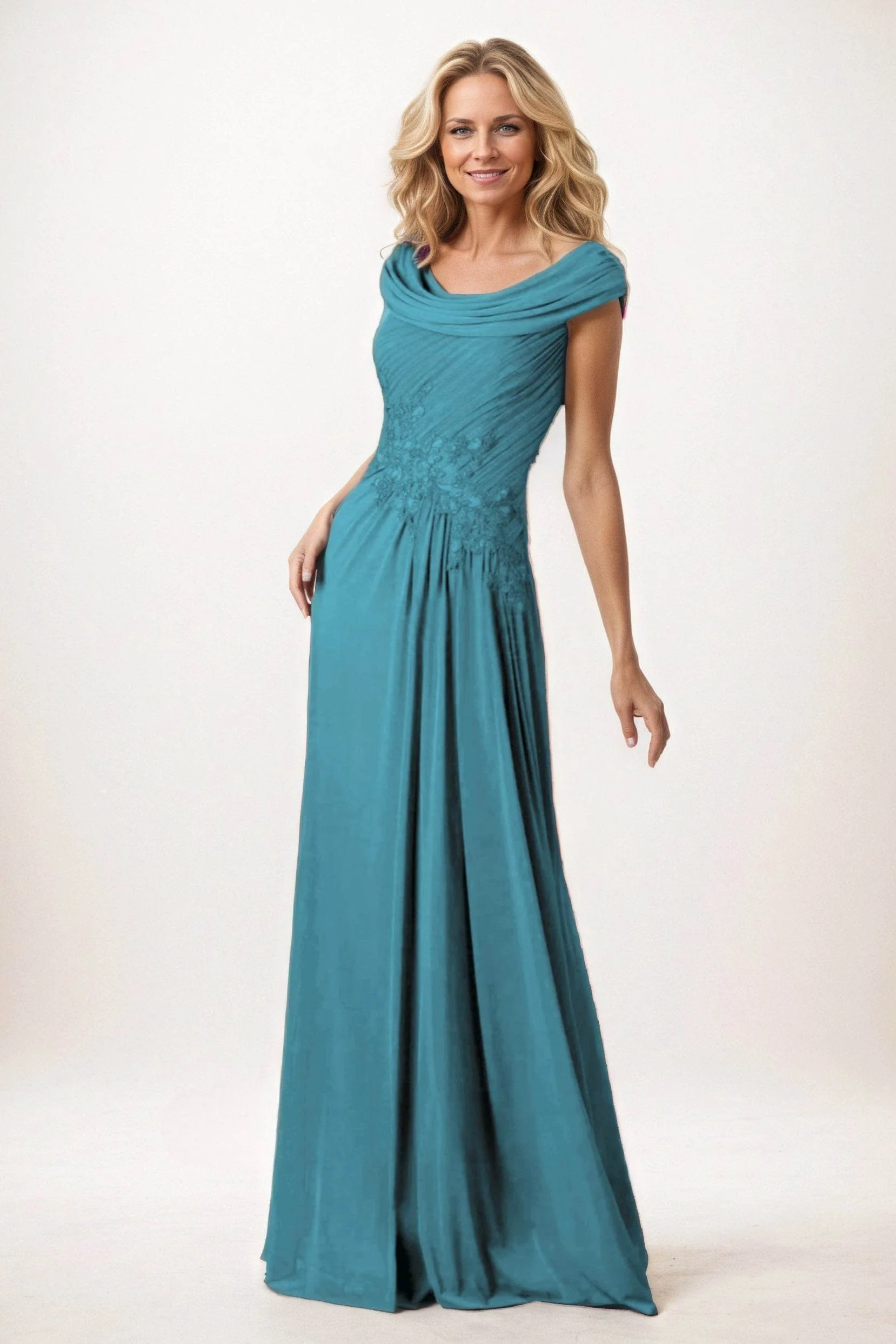 A-Line Maxi Chiffon Mother of the Bride Dresses CM0390