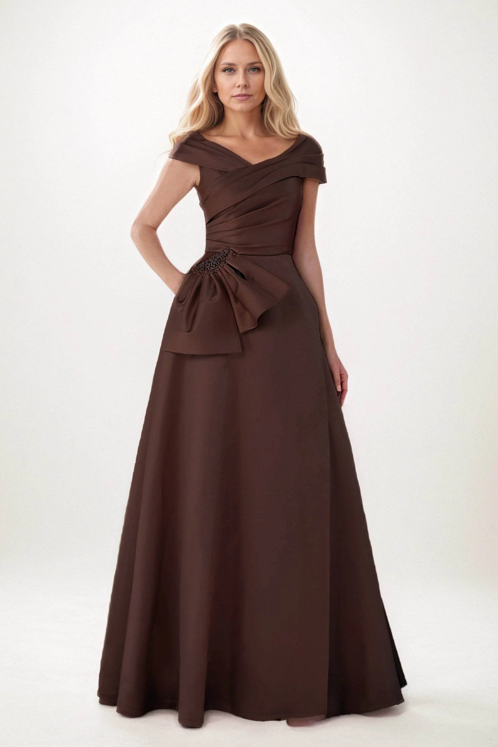 A-Line Maxi Satin Mother of the Bride Dresses CM0403