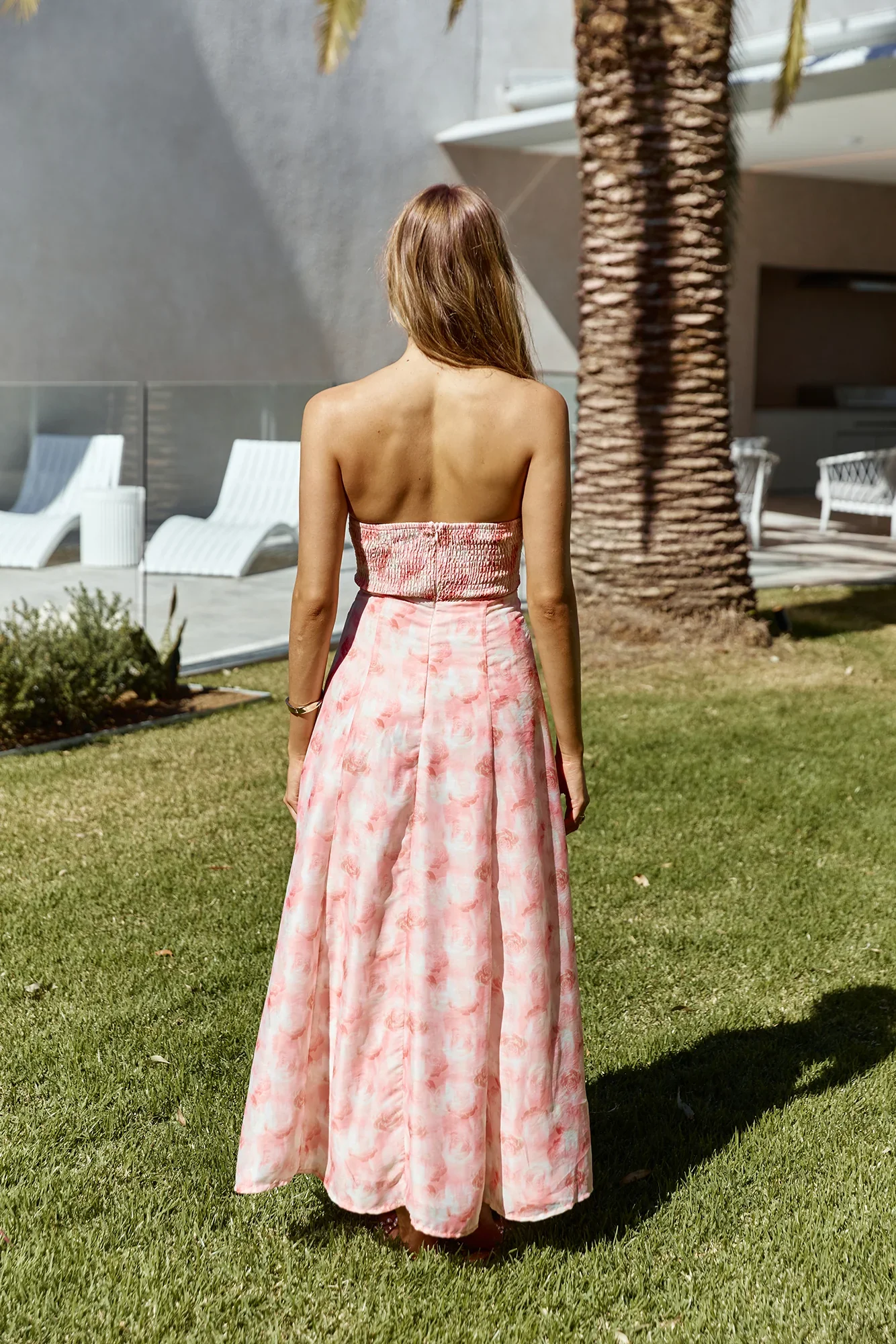 Sasha Strapless Maxi Dress Pink