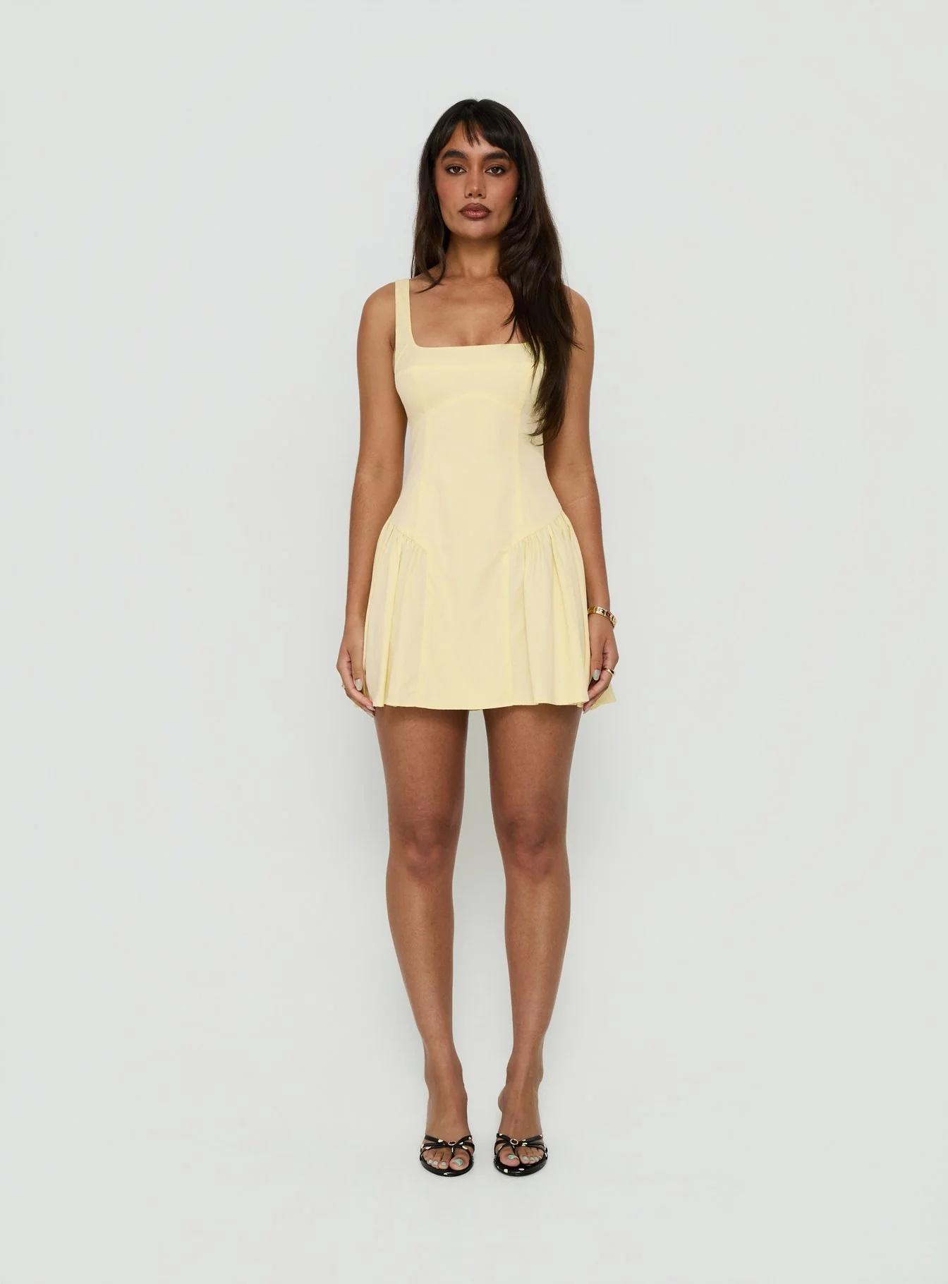 Lelouise Tie Back Mini Dress Butter Yellow