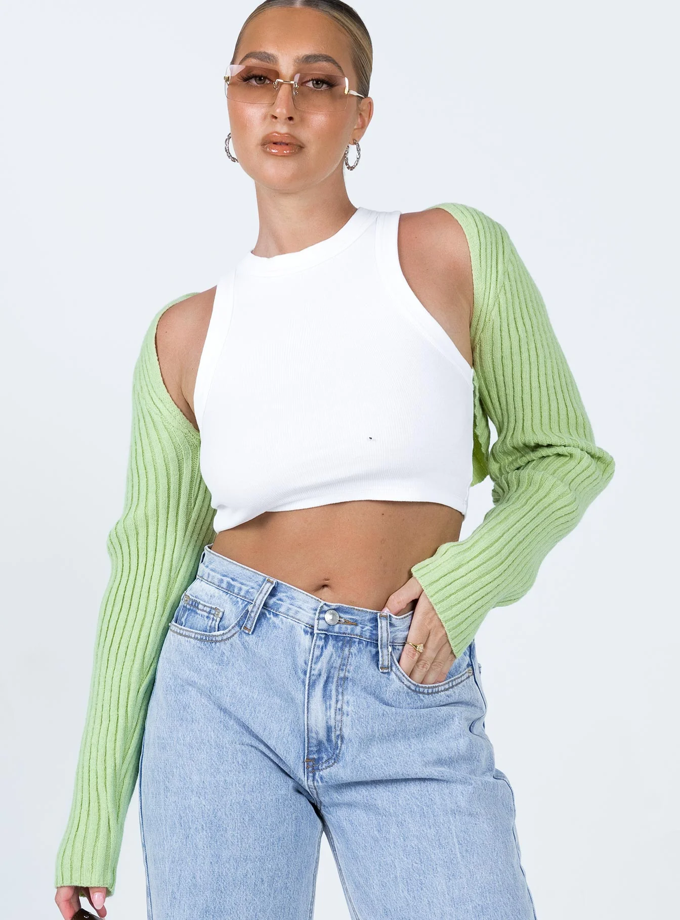 Aytan Bolero Sweater Green