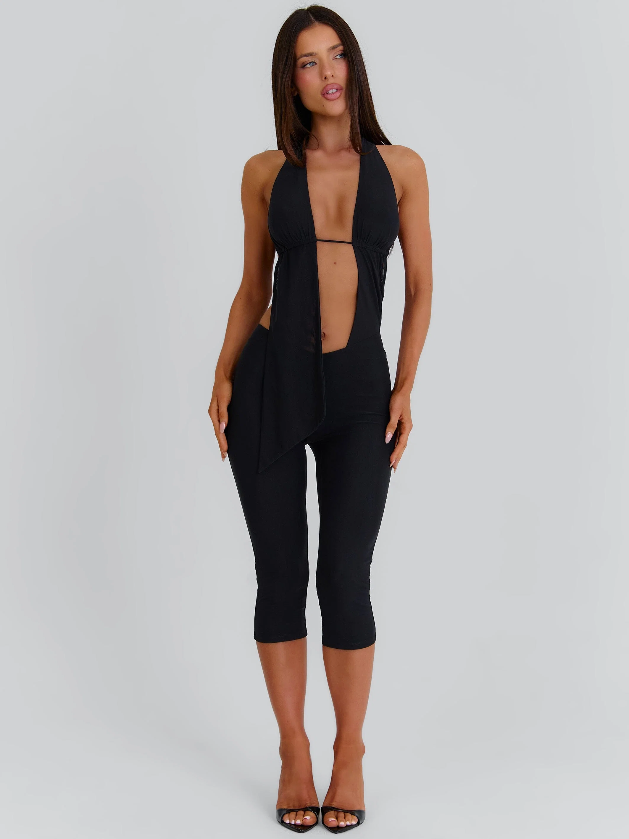 ABBY CAPRI JUMPSUIT BLACK