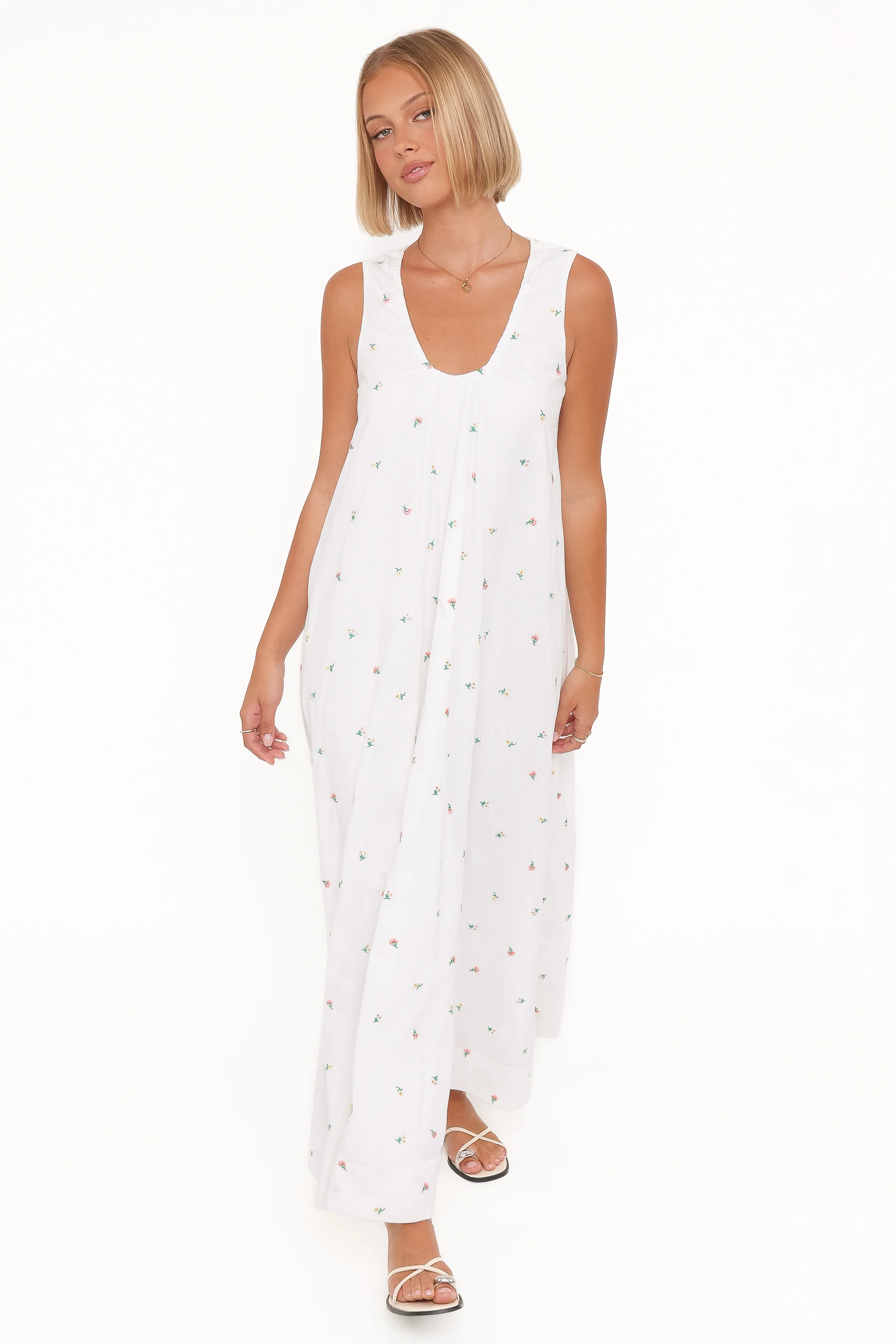 Laurita Maxi Dress - White Floral