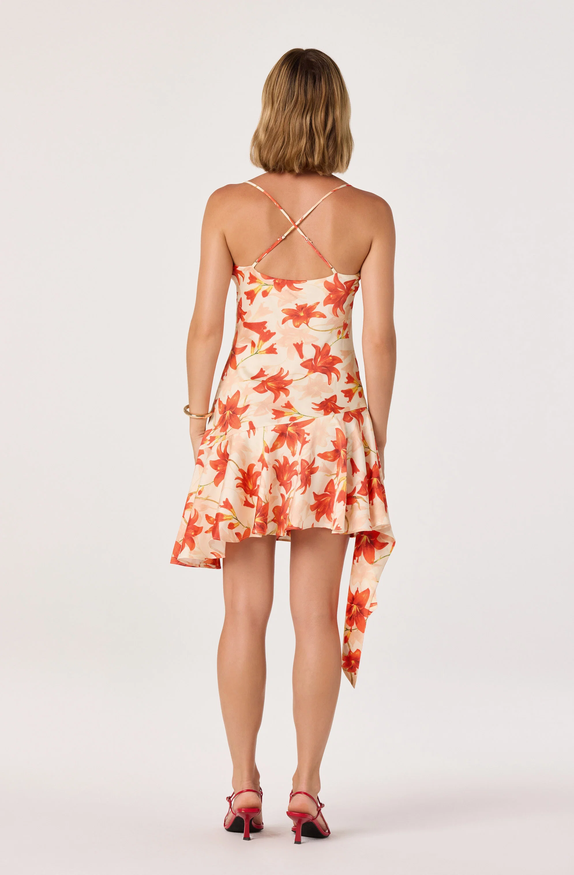 Paloma Cowl Neck Asymmetric Mini Dress