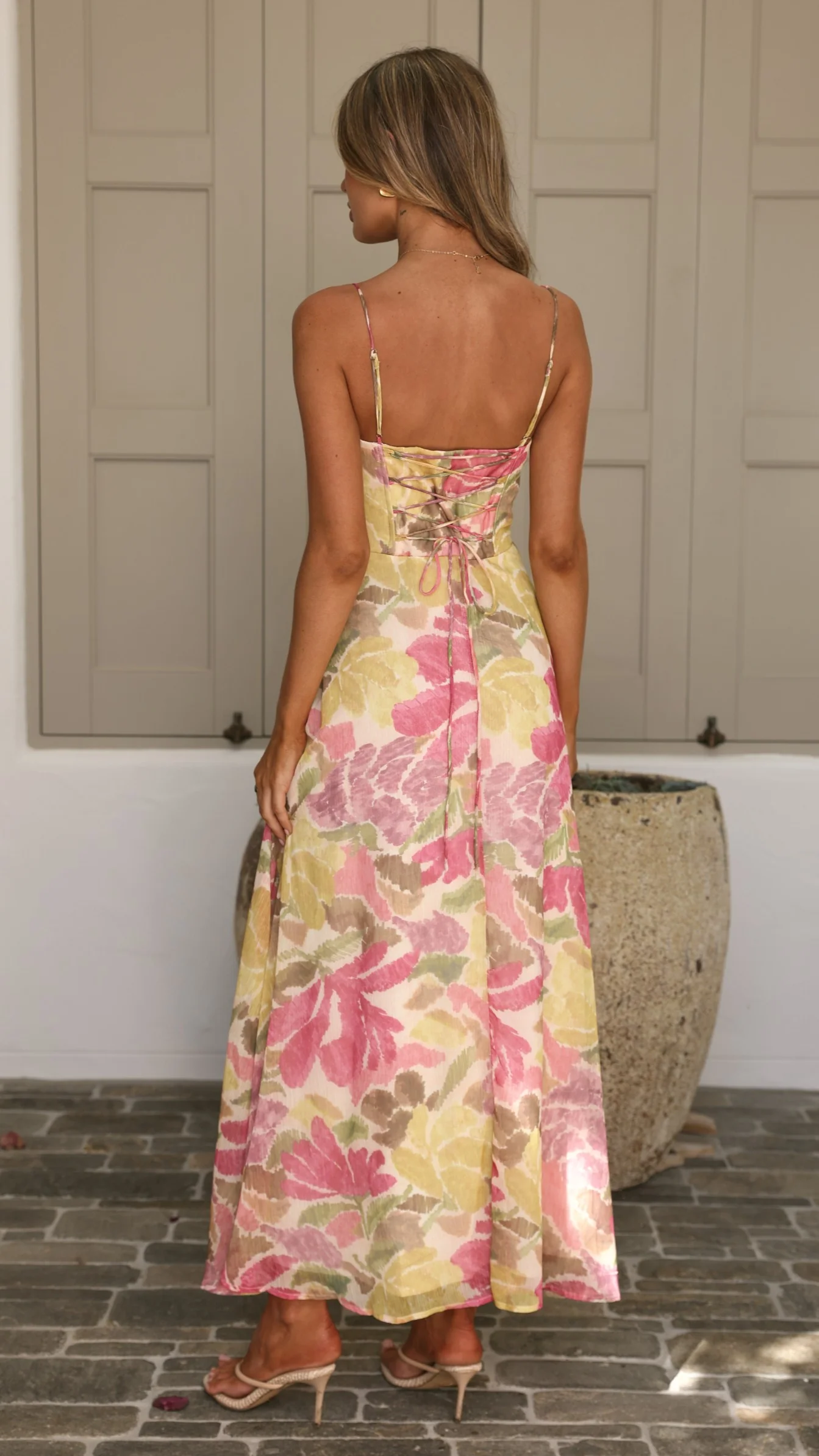 Mylee Maxi Dress - Pink/Yellow Floral