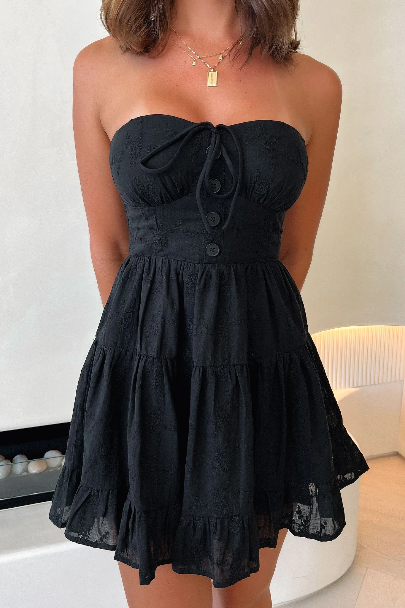 Ruby Strapless Mini Dress - Black