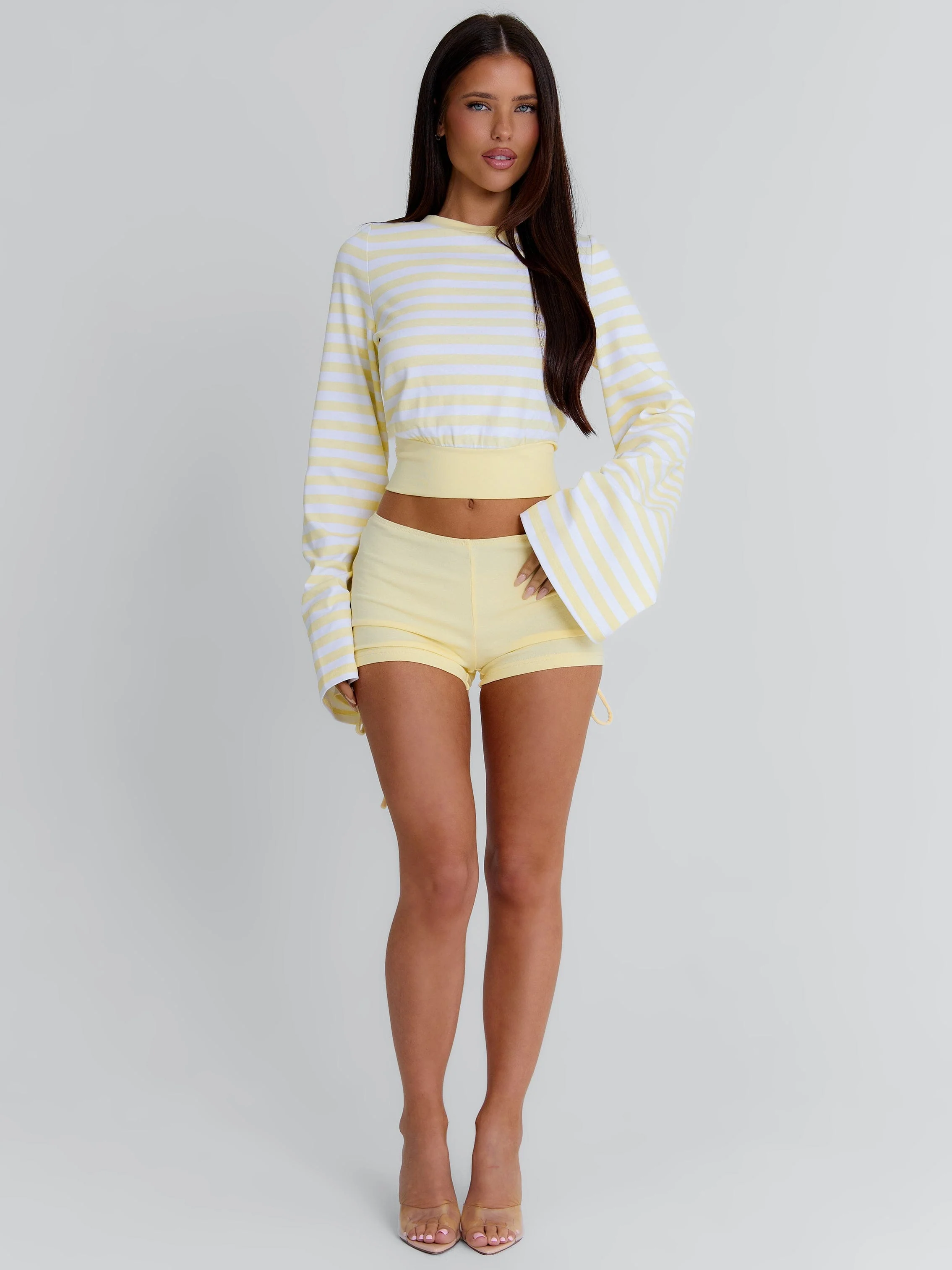 Martae Crop Top Yellow Stripe