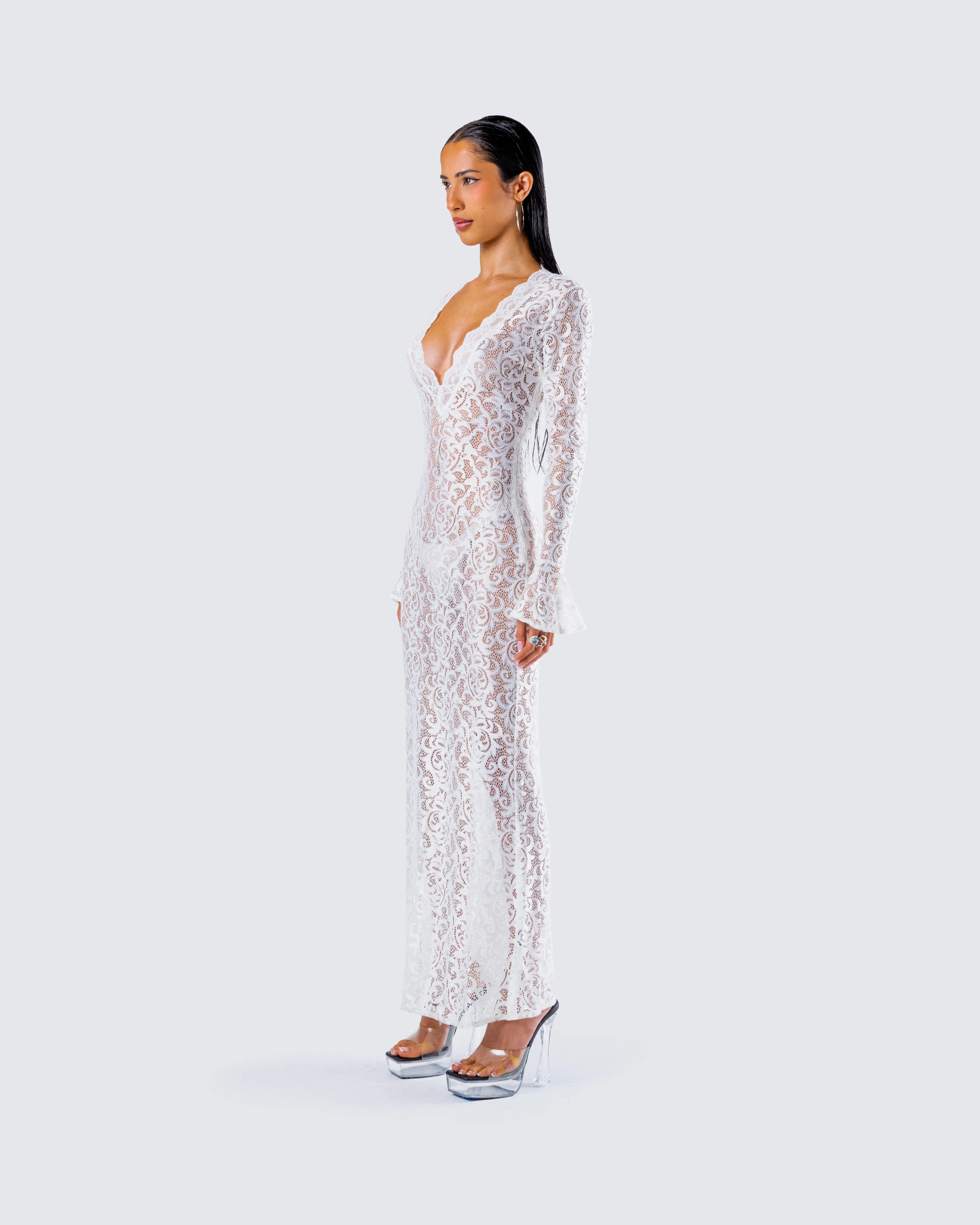 Kobina White Lace Maxi Dress