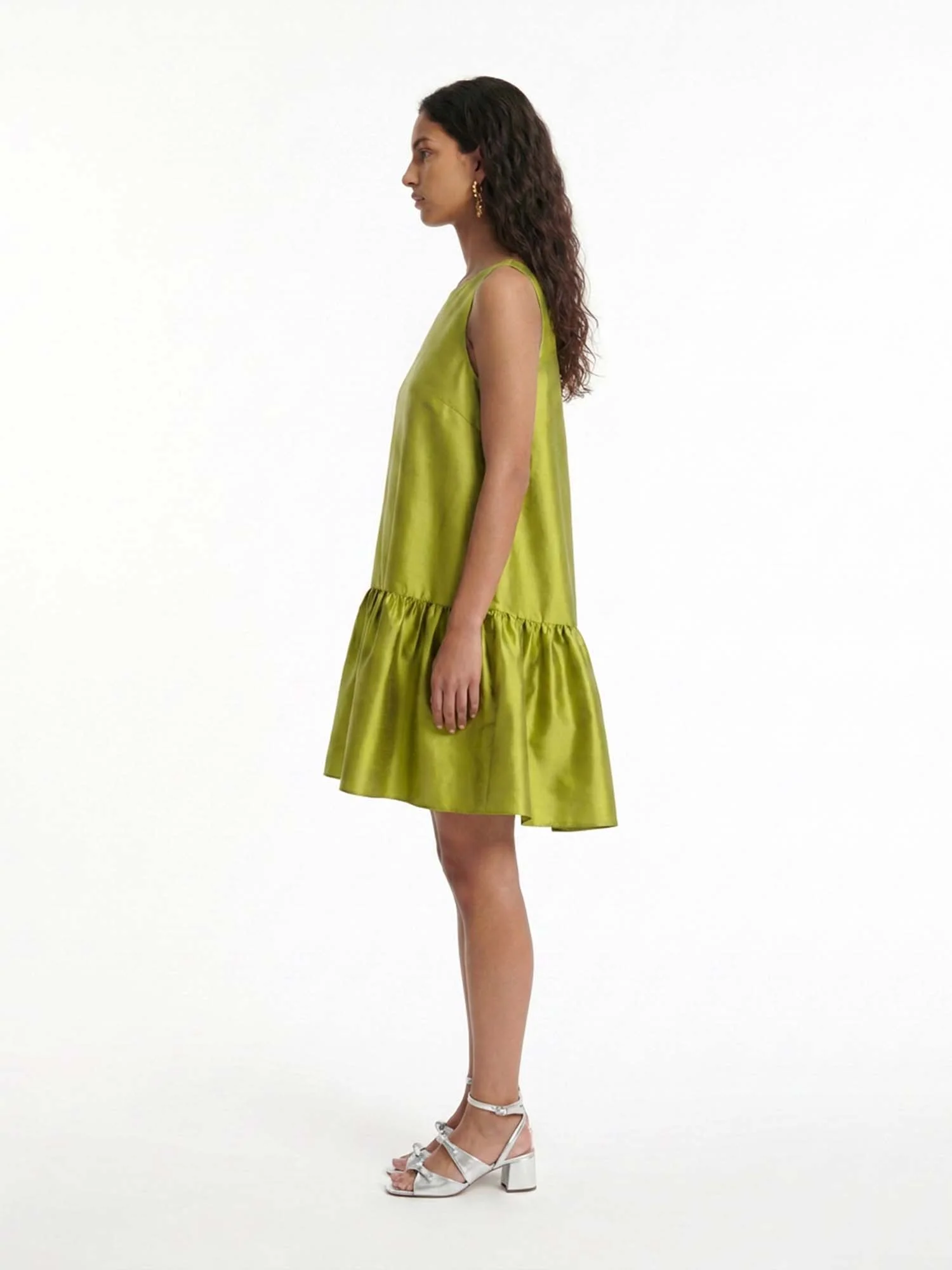 Lime Tiered Mini Dress