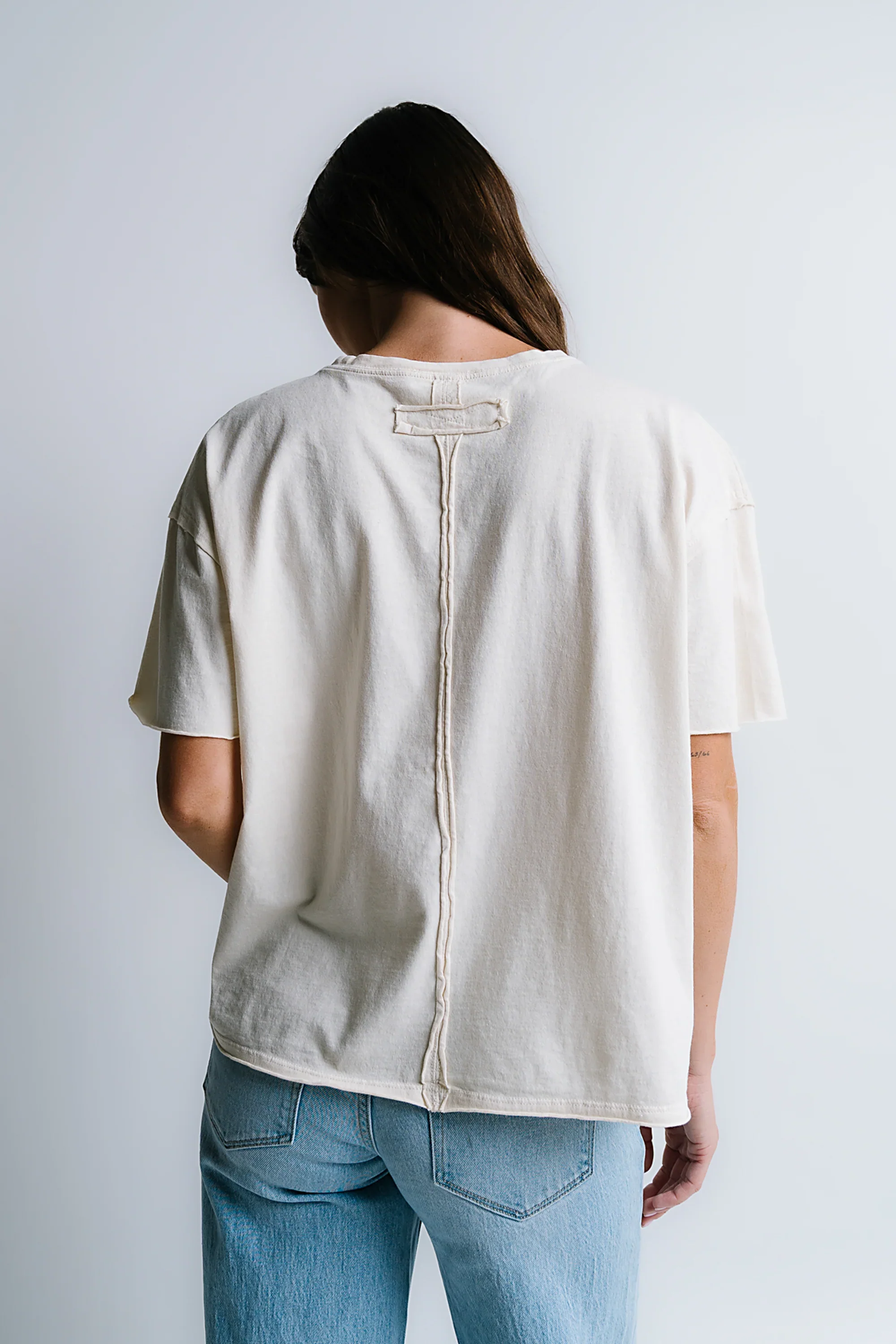 Abby Oversized Tee in Ecru