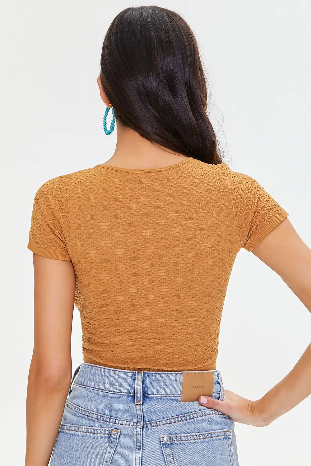 Pointelle Knit Crop Top