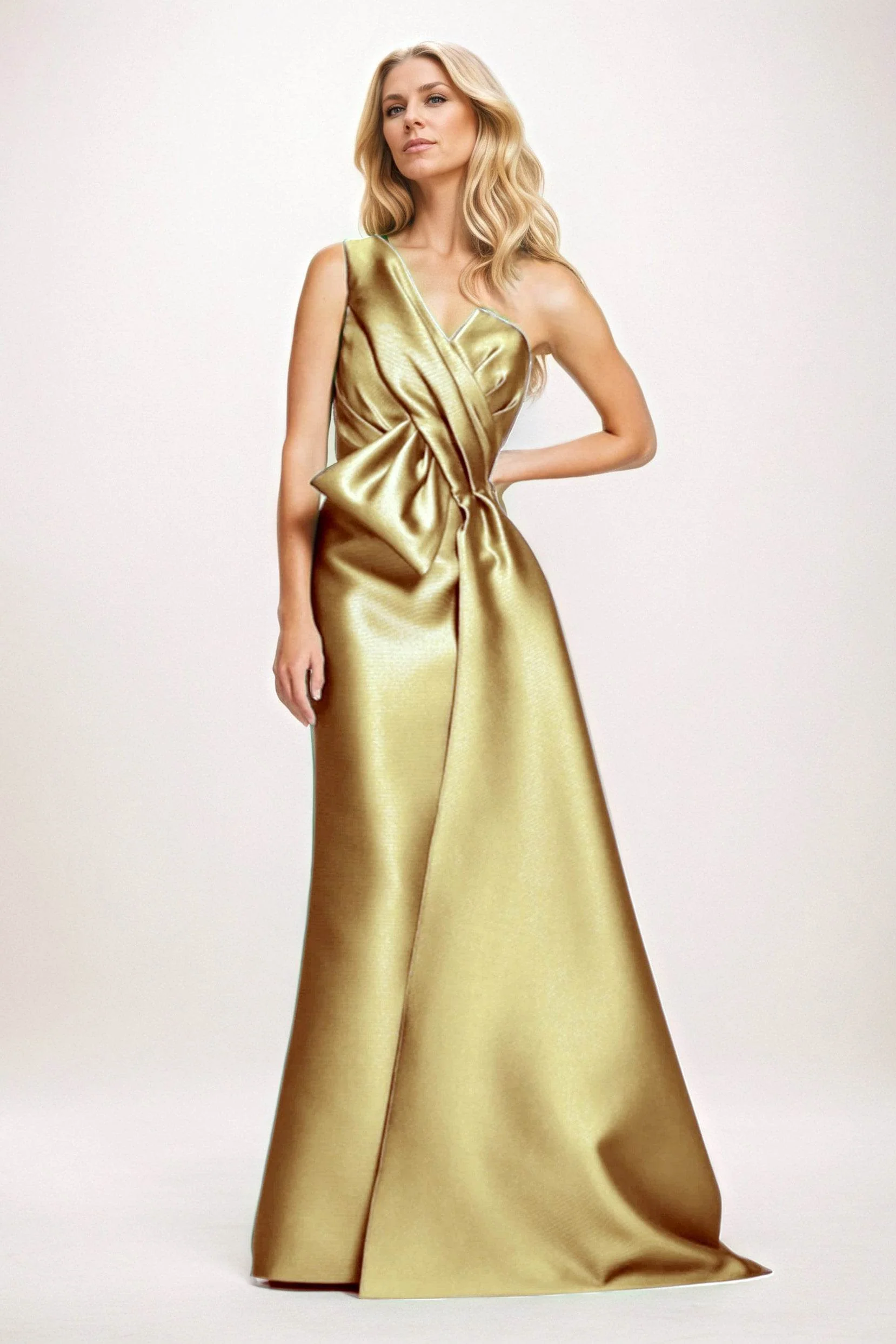 Sheath-Column Maxi Satin Mother of the Bride Dresses CM0410