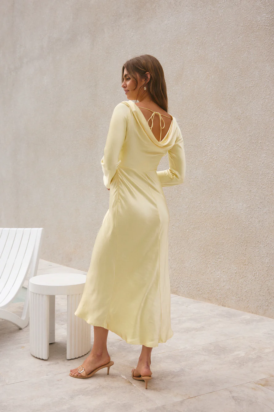 Forget Me Not Satin Maxi Dress Butter