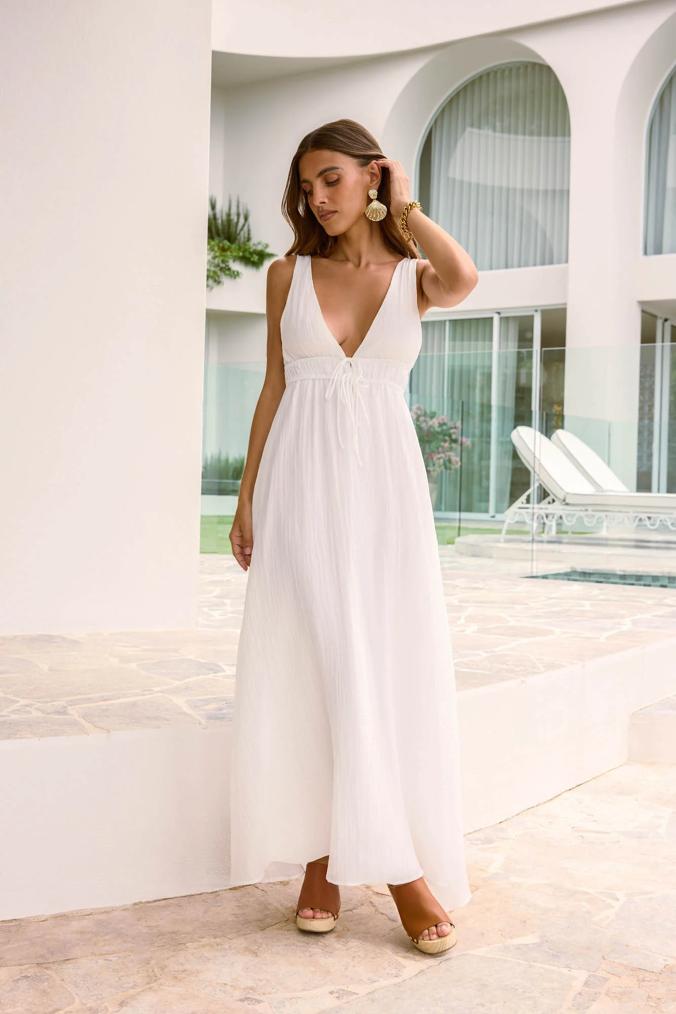 Morning Sun Maxi Dress White