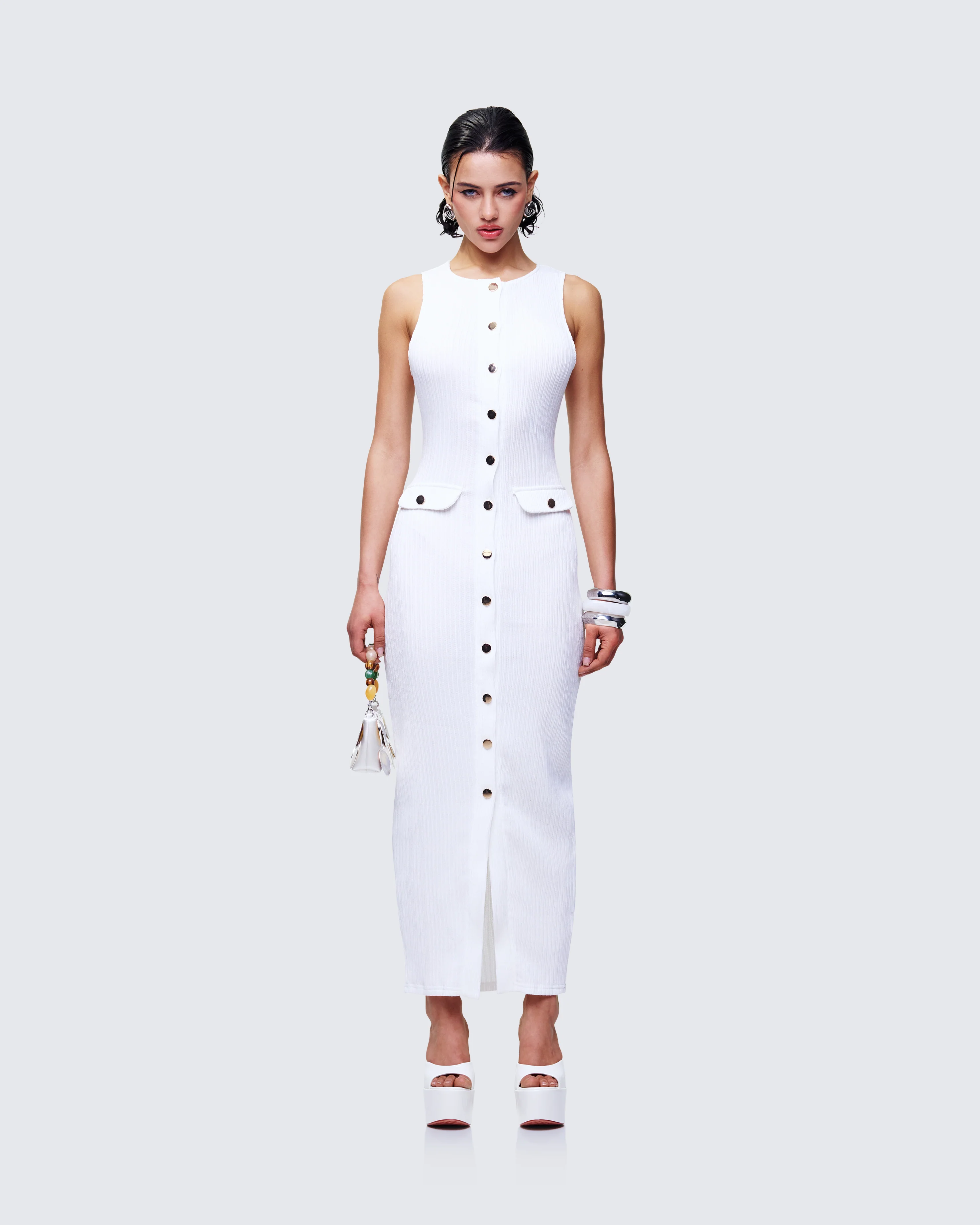 Tansy Ivory Button Up Maxi Dress
