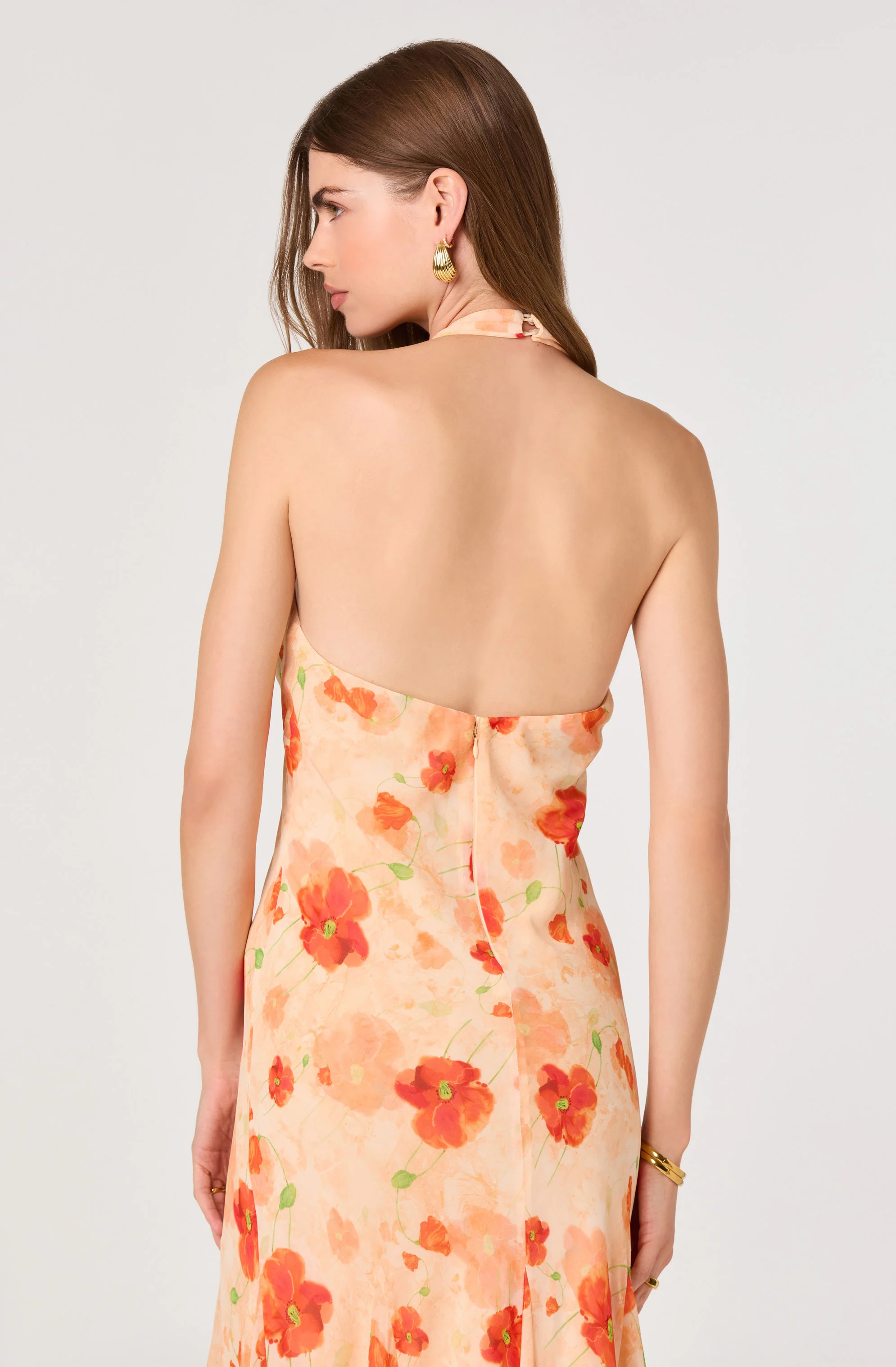 Yasmeen Floral Halter Godet Maxi Dress