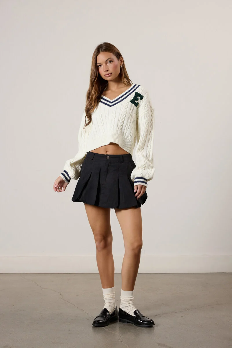 Cropped Varsity Sweater