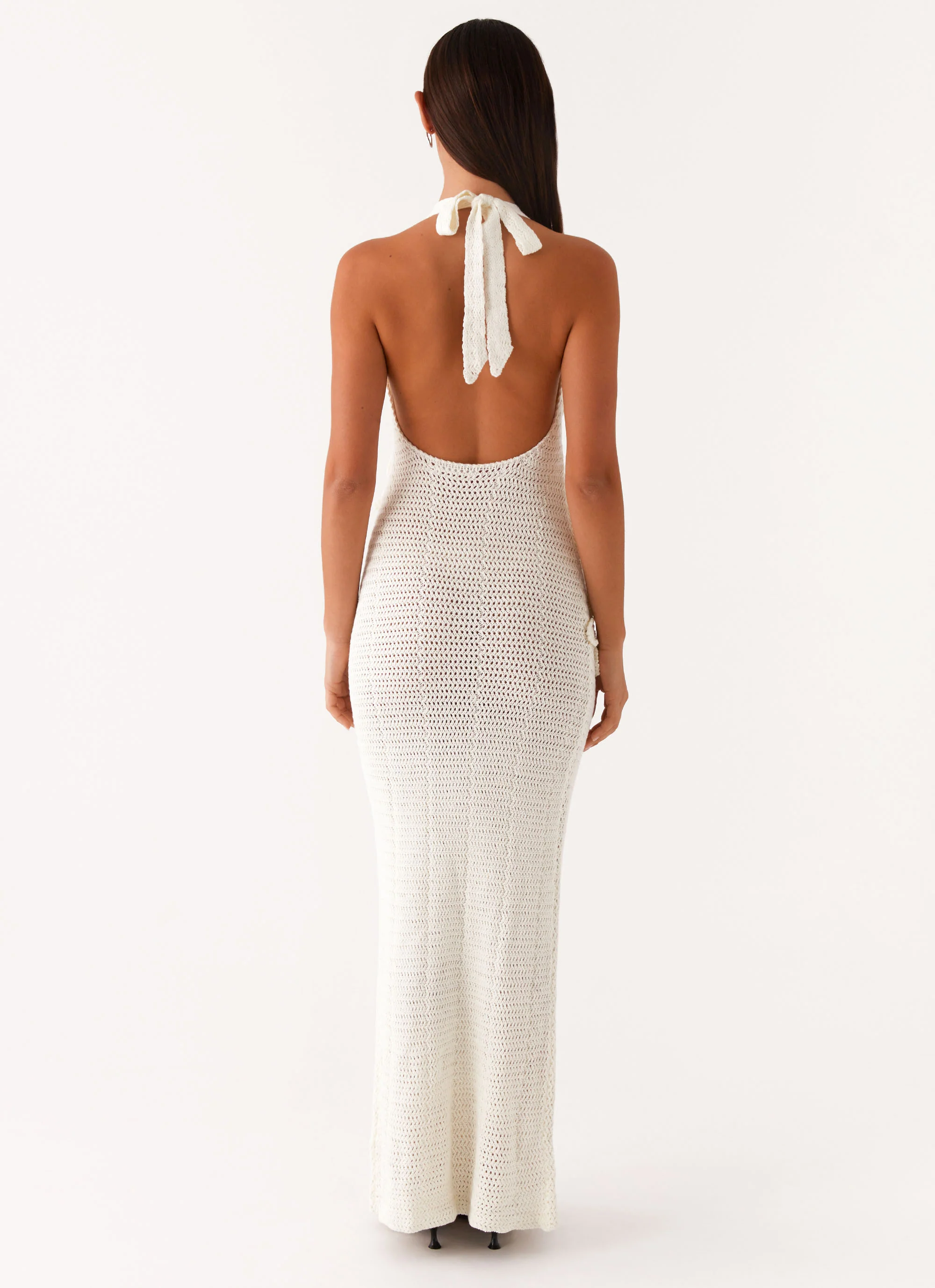 Novalee Flower Crochet Maxi Dress - Ivory - luluinthesky
