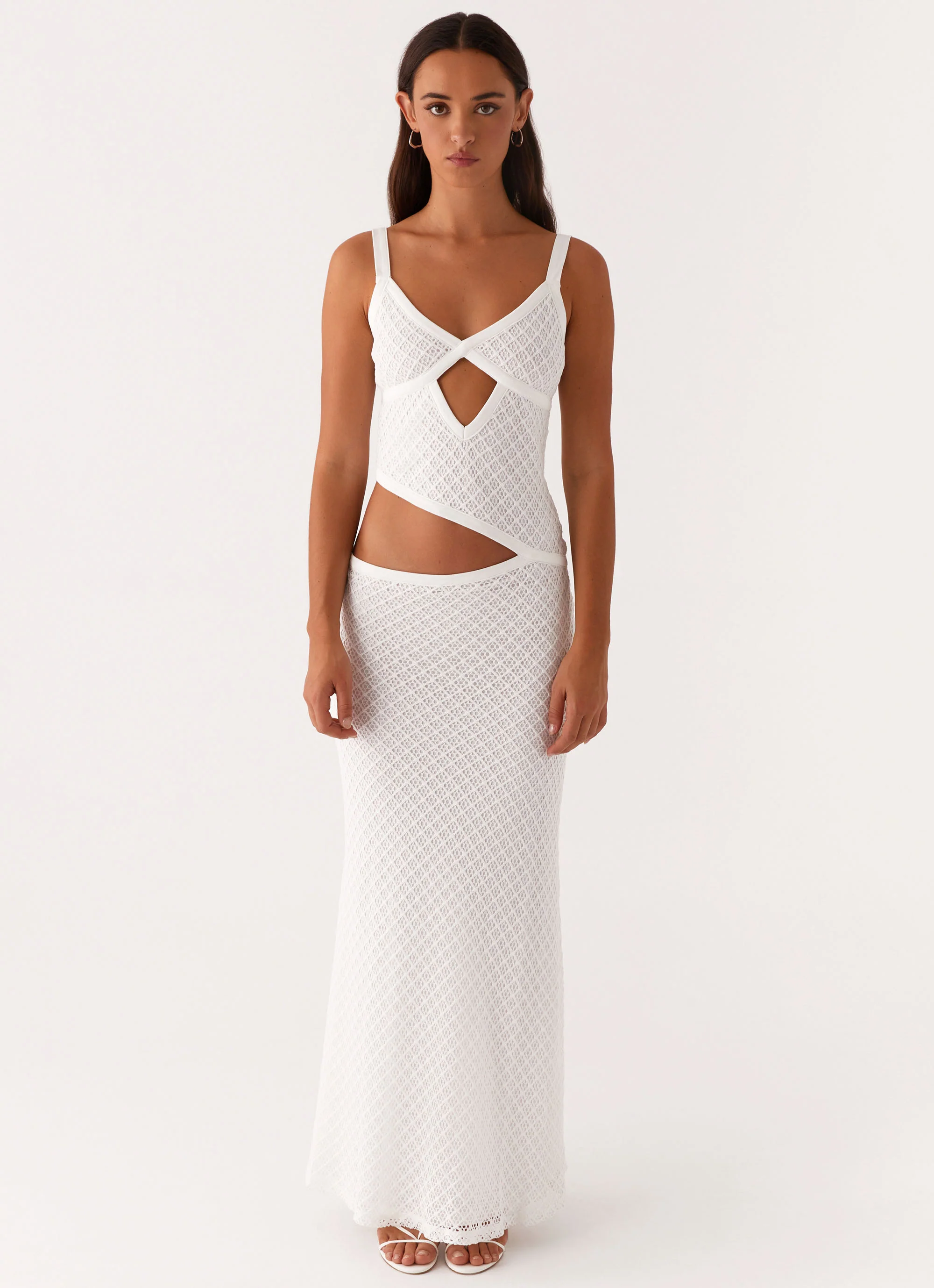 Jocelyn Maxi Dress - White Crochet - luluinthesky