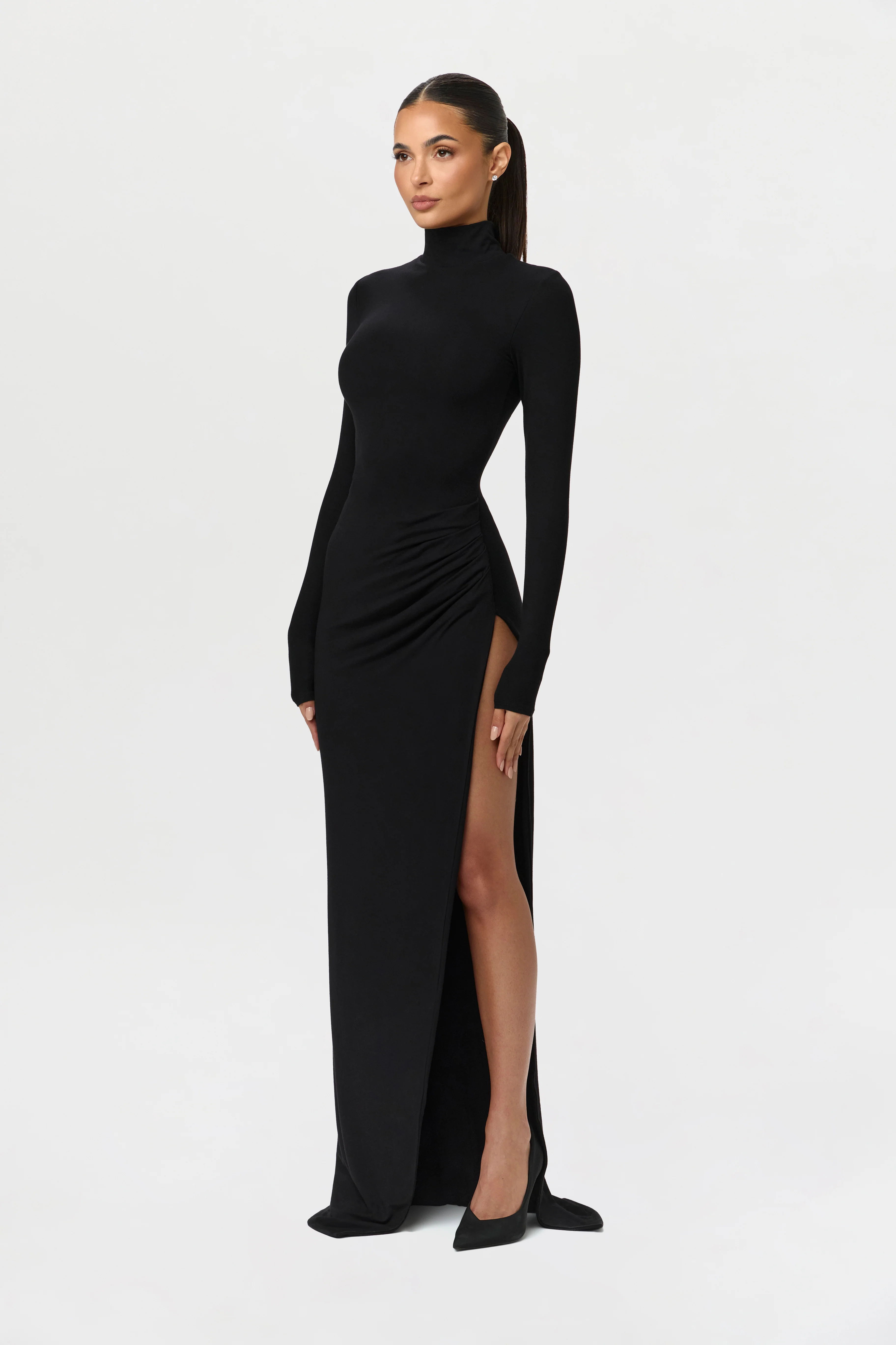 Butter Contour High Slit Maxi Dress