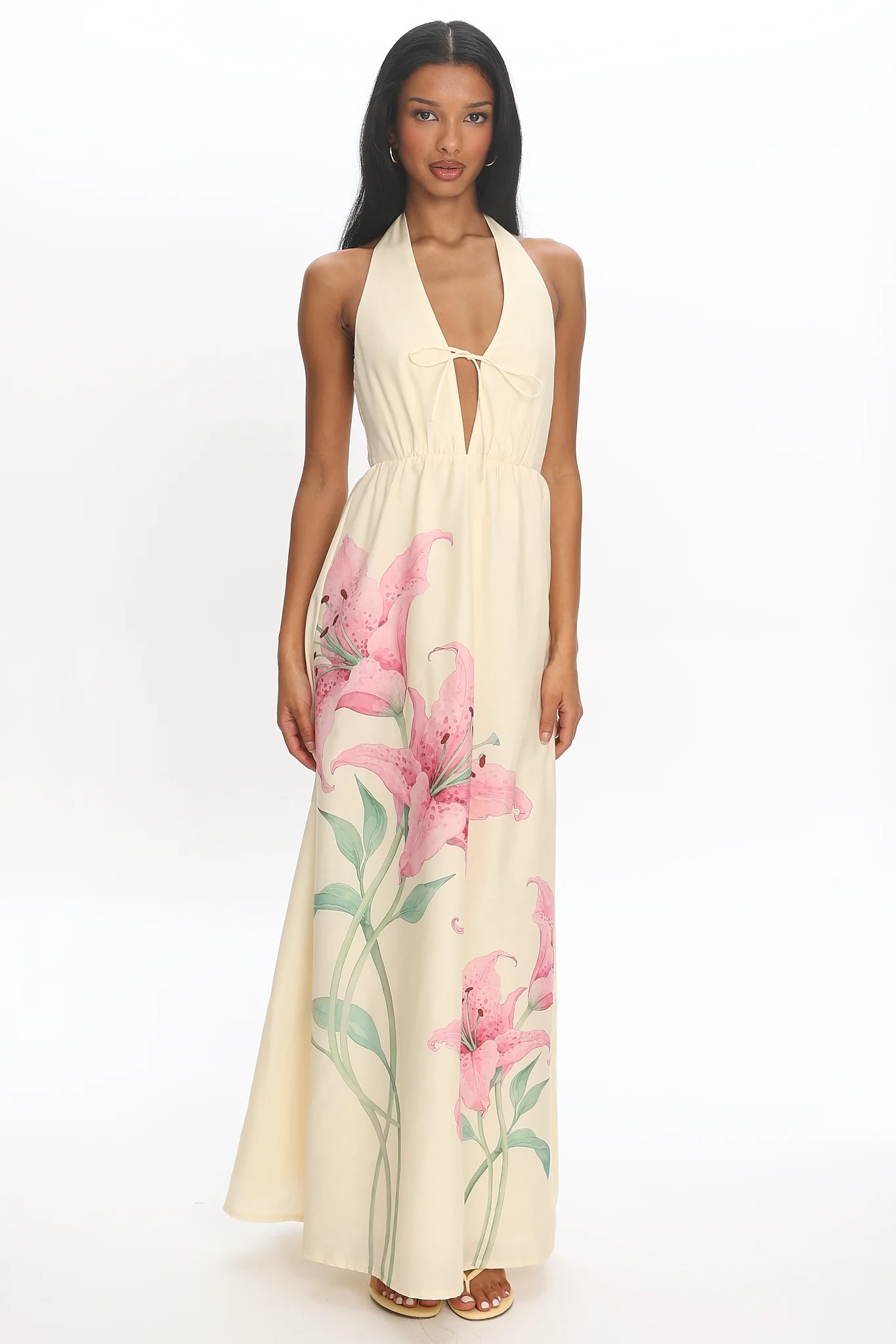 Frangipane Halter Maxi Dress Butter