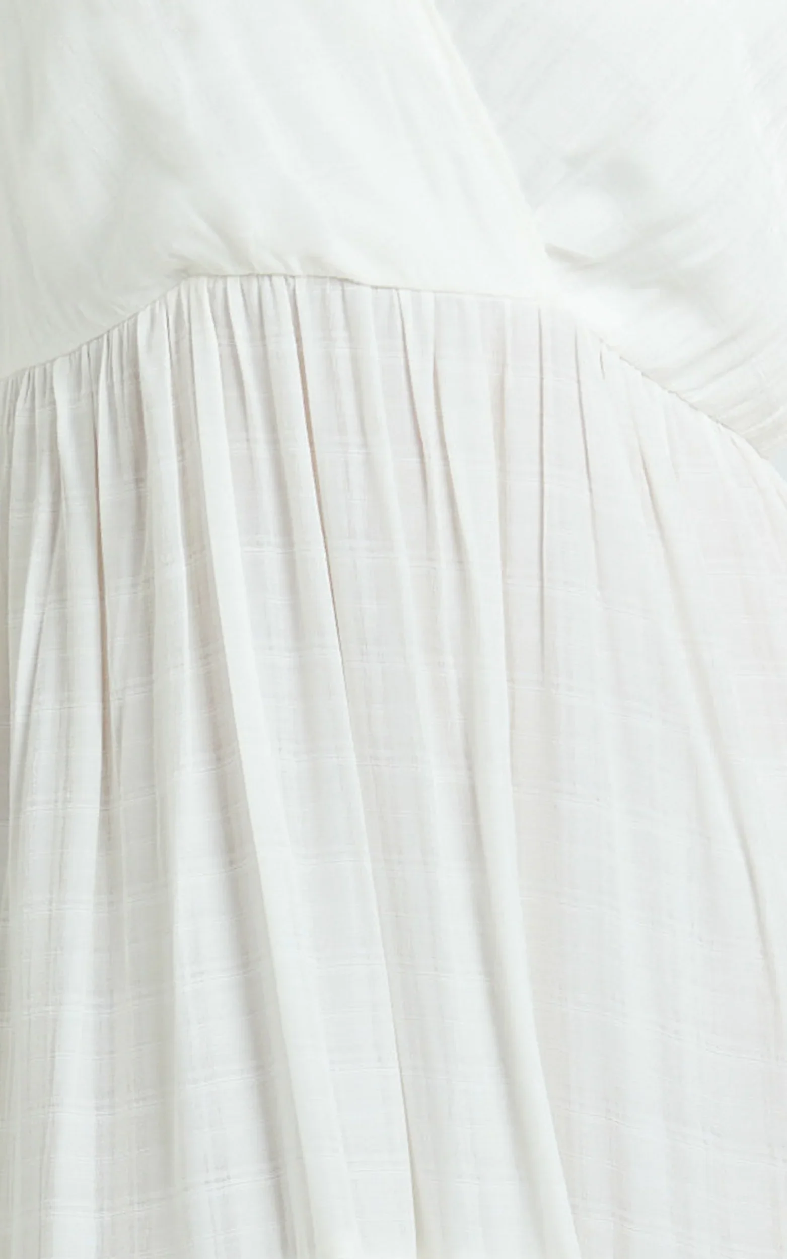 Cryzel Midi Dress - Flutter Sleeve Tiered Dress in White