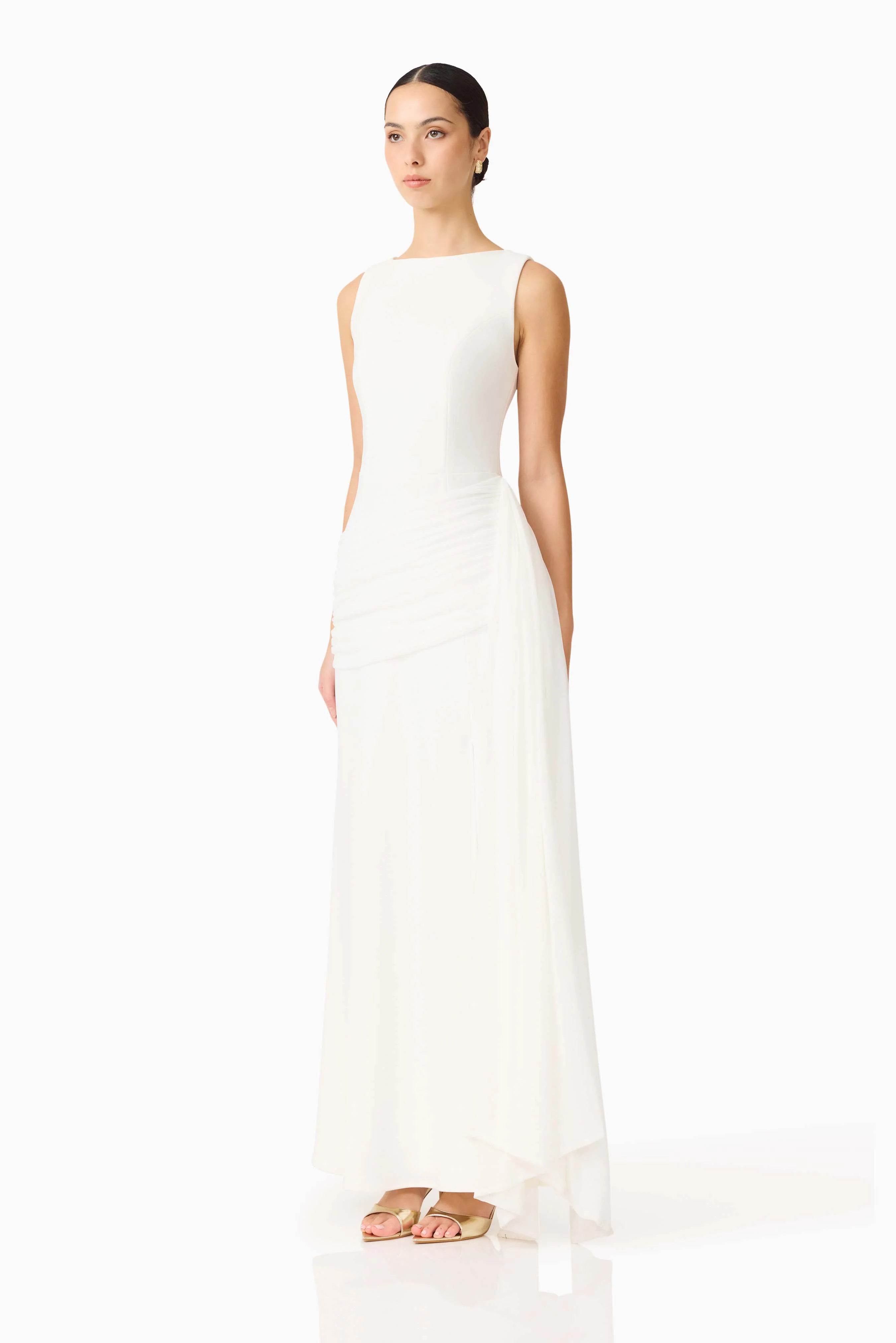 Amelina Sash Gown in White